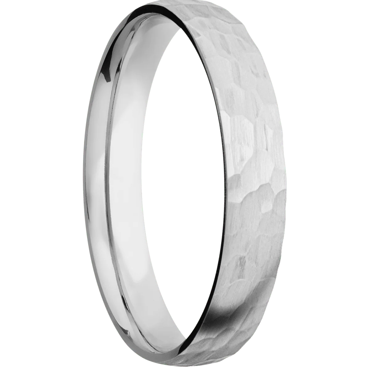 10K White Gold + Hammer Finish
