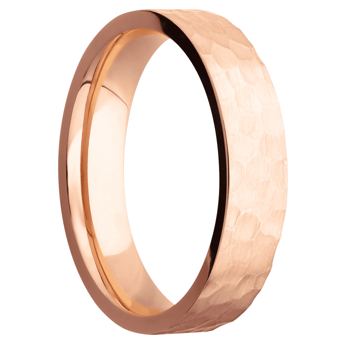 14K Rose Gold + Hammer Finish