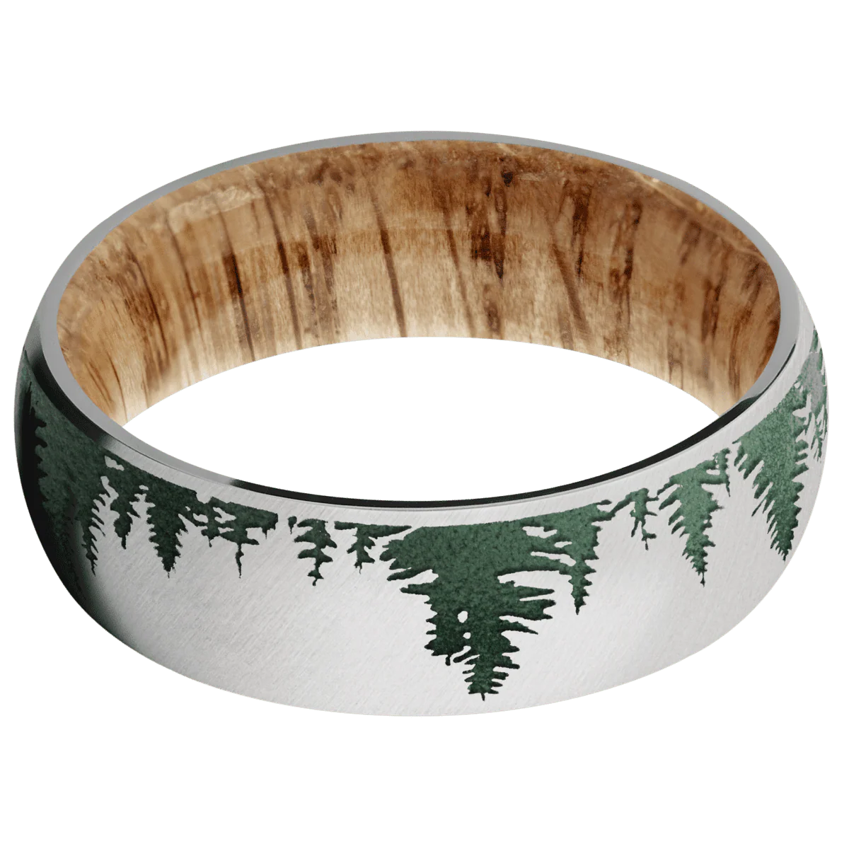 14K White Gold + Anglesatin Finish + Natural Oak - Image 3