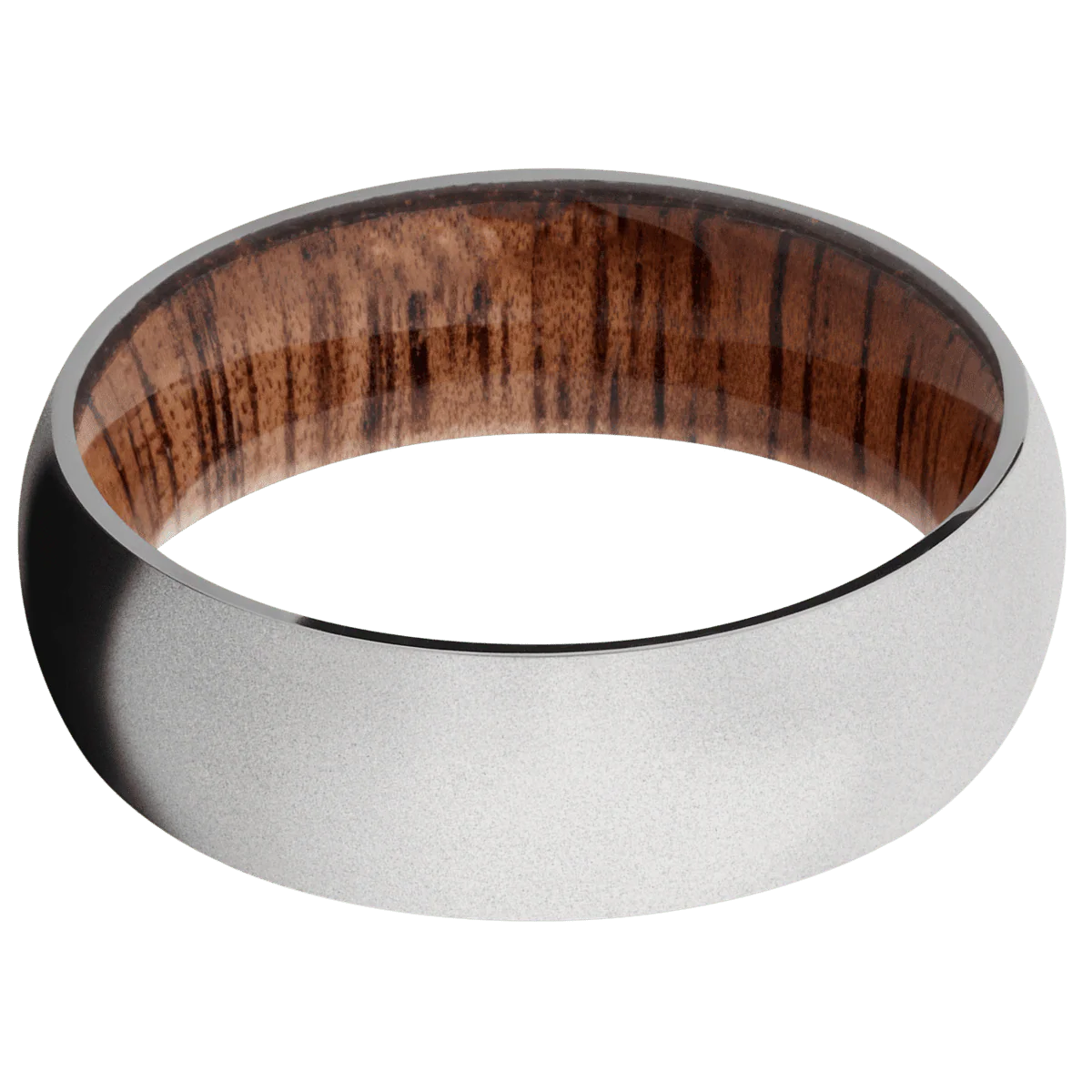 14K White Gold + Bead Finish + Koa - Image 3