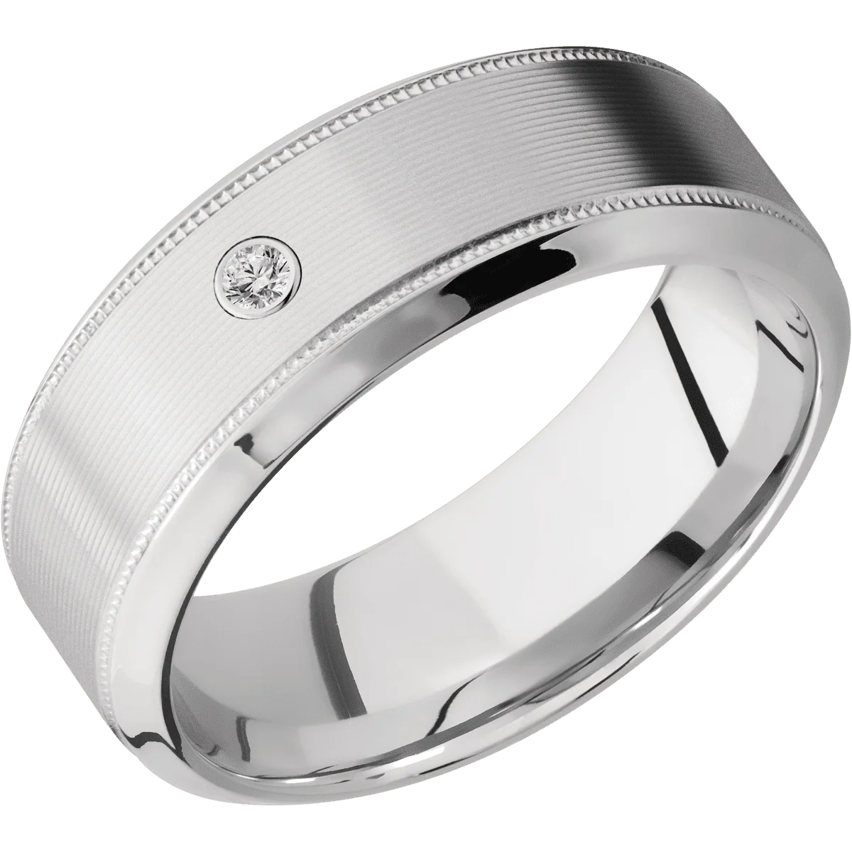 14K White Gold + Machine , Polish Finish - Image 2