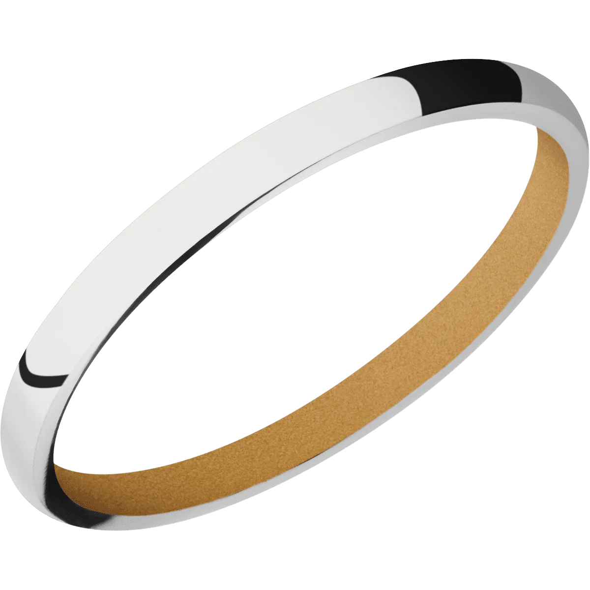 14K White Gold + Polish Finish + Gold - Image 2