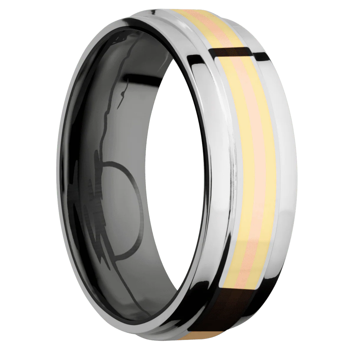 14K White Gold + Polish Finish + Zirconium