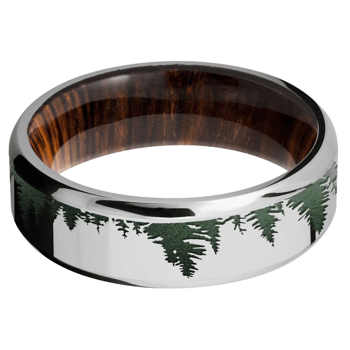 14K White Gold + Polish , Polish Finish + Cocobolo - Image 3