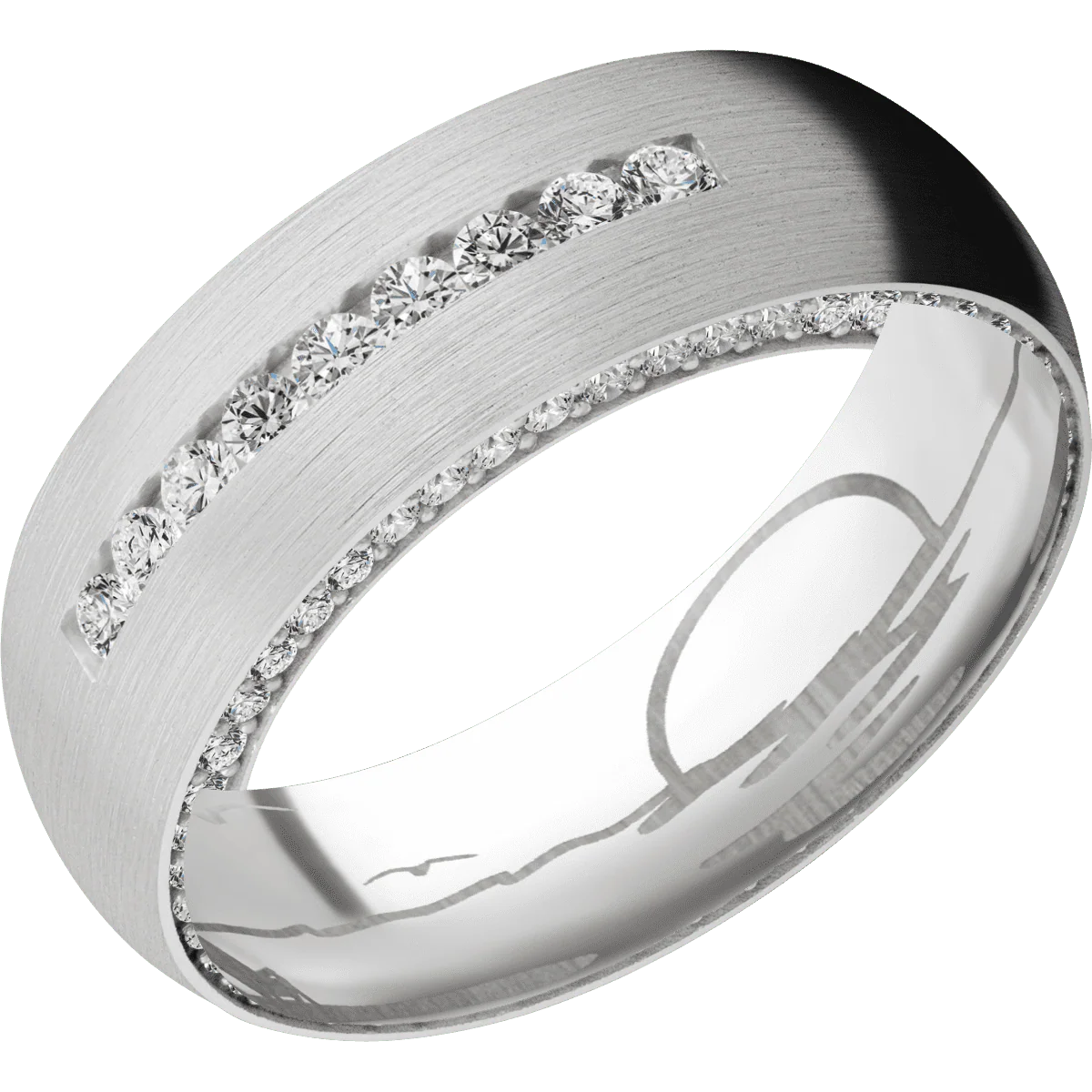 14K White Gold + Satin Finish - Image 2