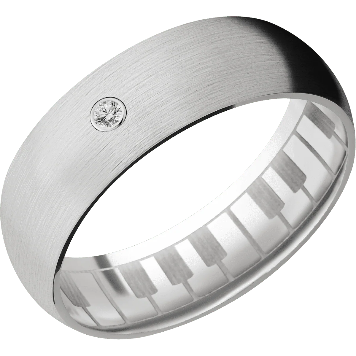 14K White Gold + Satin Finish - Image 2