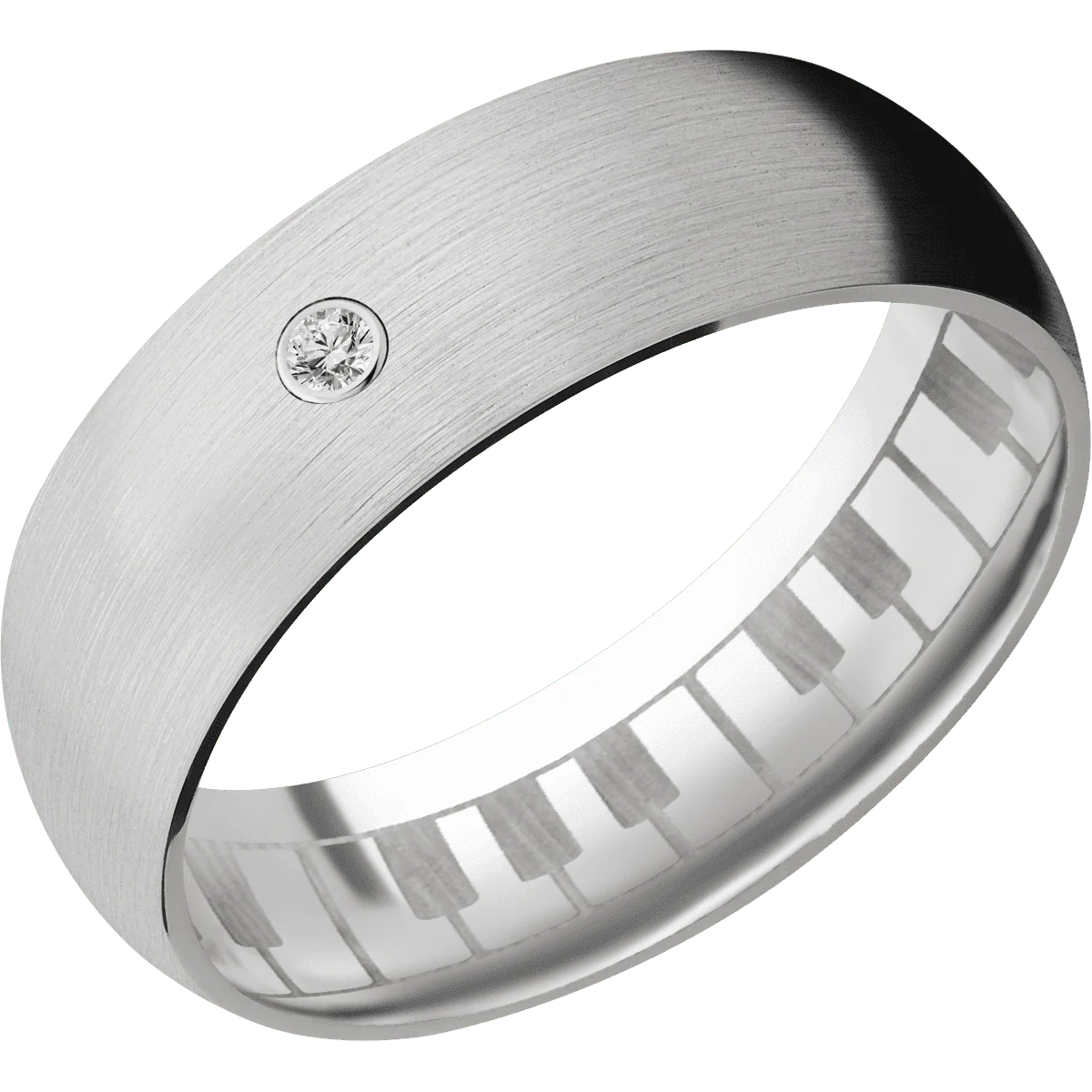 14K White Gold + Satin Finish - Image 2