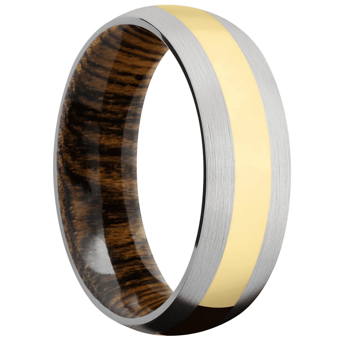 14K White Gold + Satin Finish + Bocote