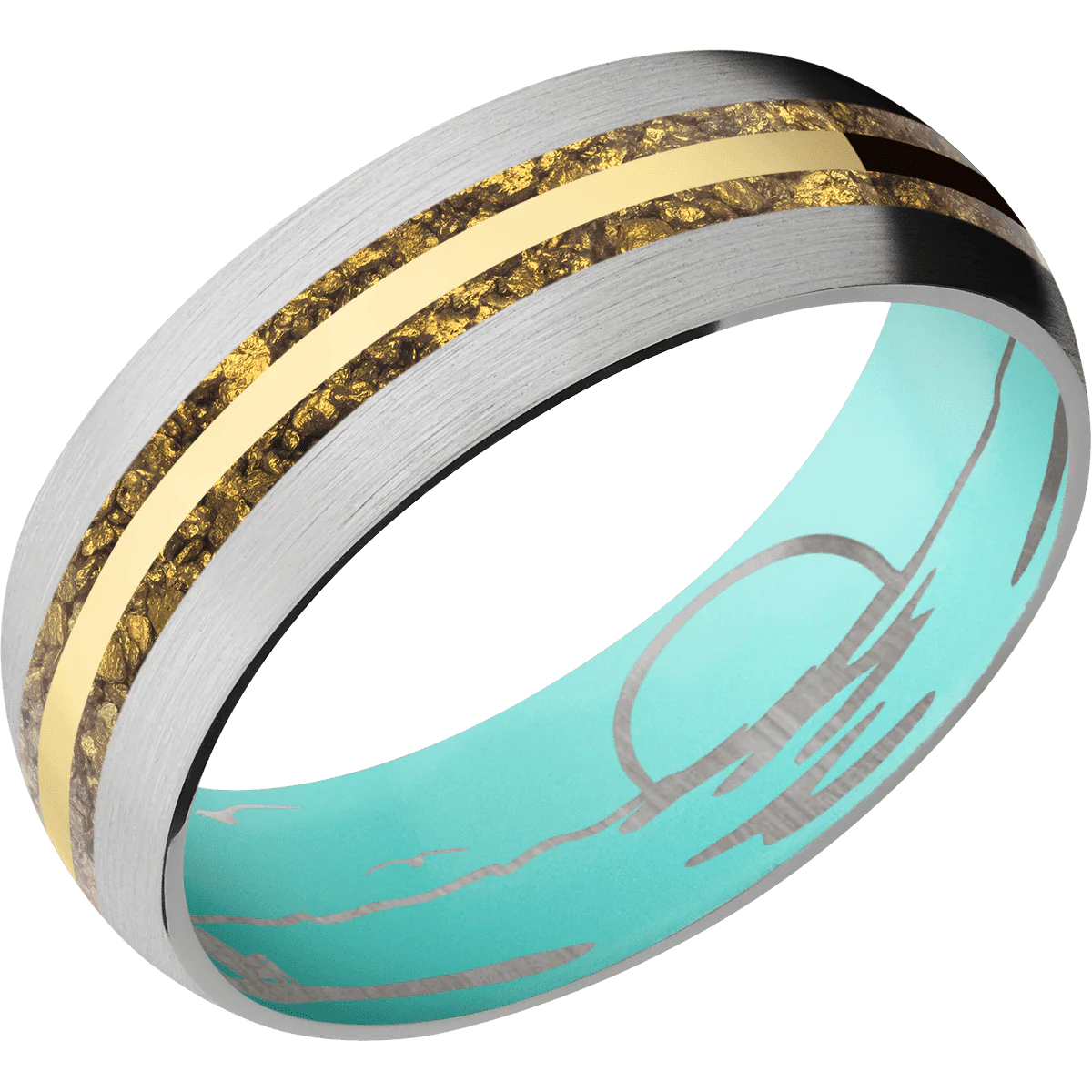 14K White Gold + Satin Finish + Robins Egg Blue - Image 2