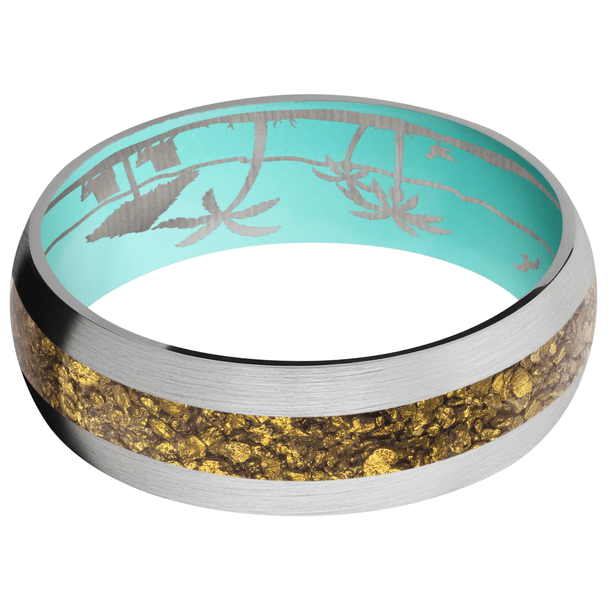 14K White Gold + Satin Finish + Robins Egg Blue - Image 3