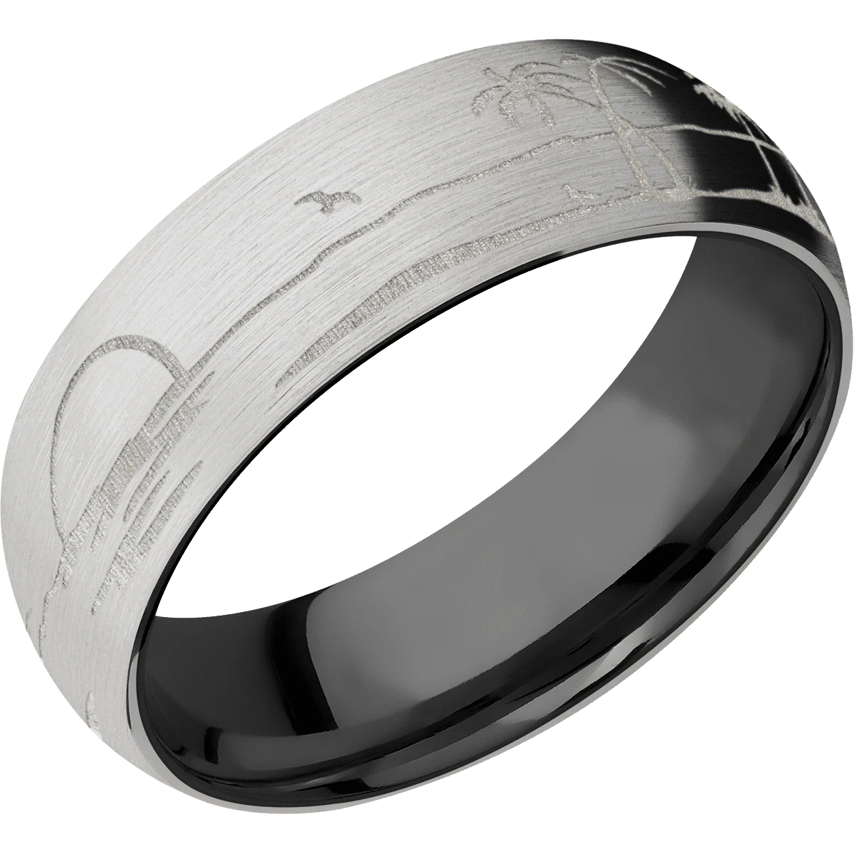 14K White Gold + Satin Finish + Zirconium - Image 2