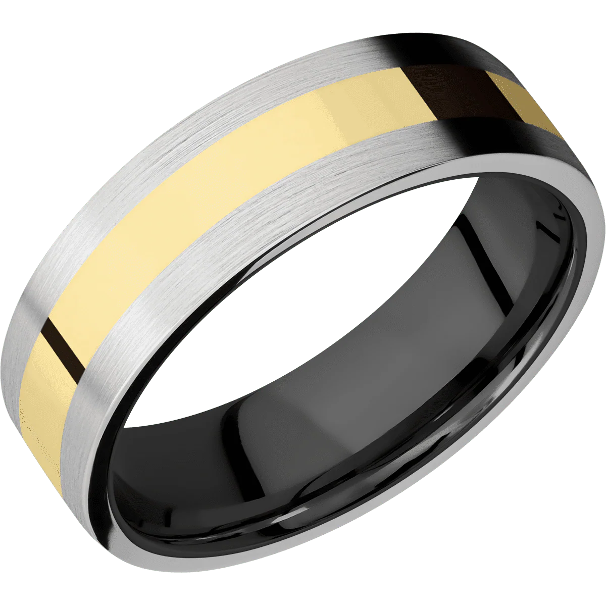 14K White Gold + Satin Finish + Zirconium - Image 2