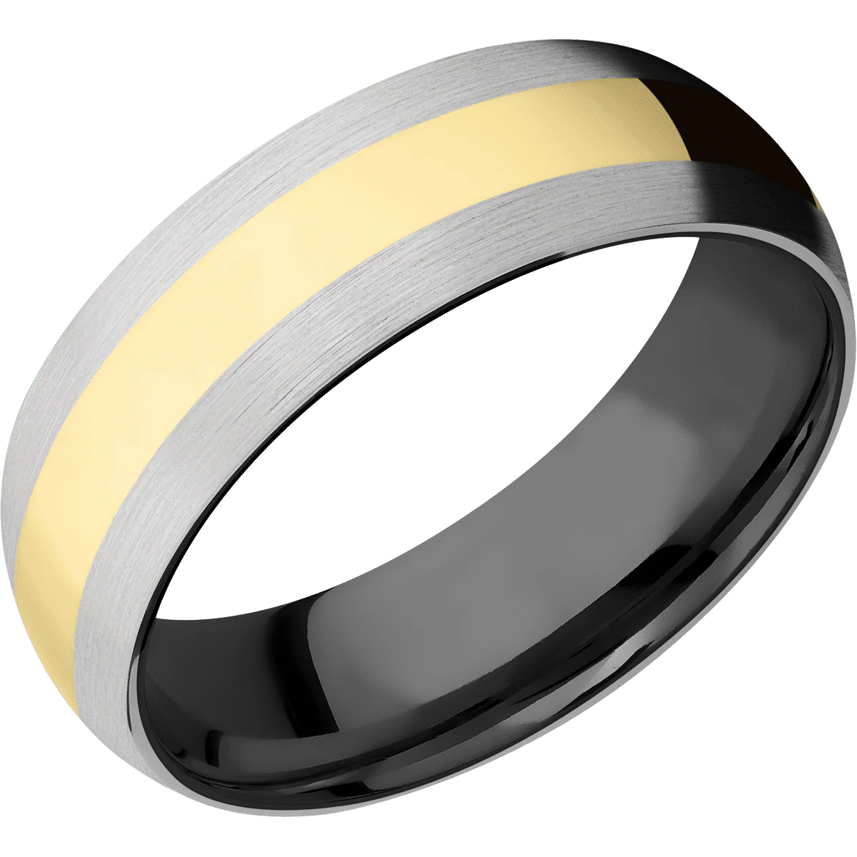 14K White Gold + Satin Finish + Zirconium - Image 2
