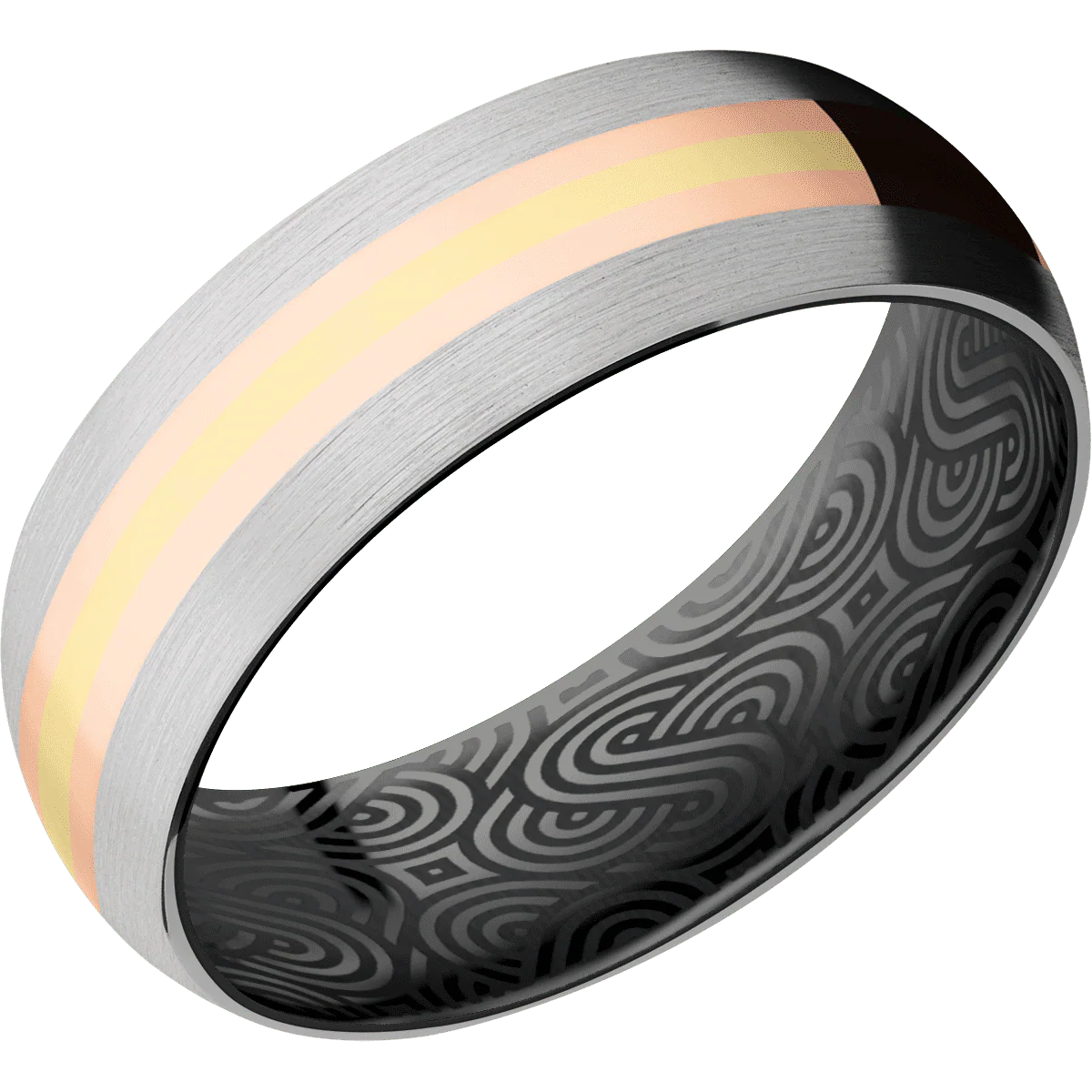 14K White Gold + Satin Finish + Zirconium - Image 2
