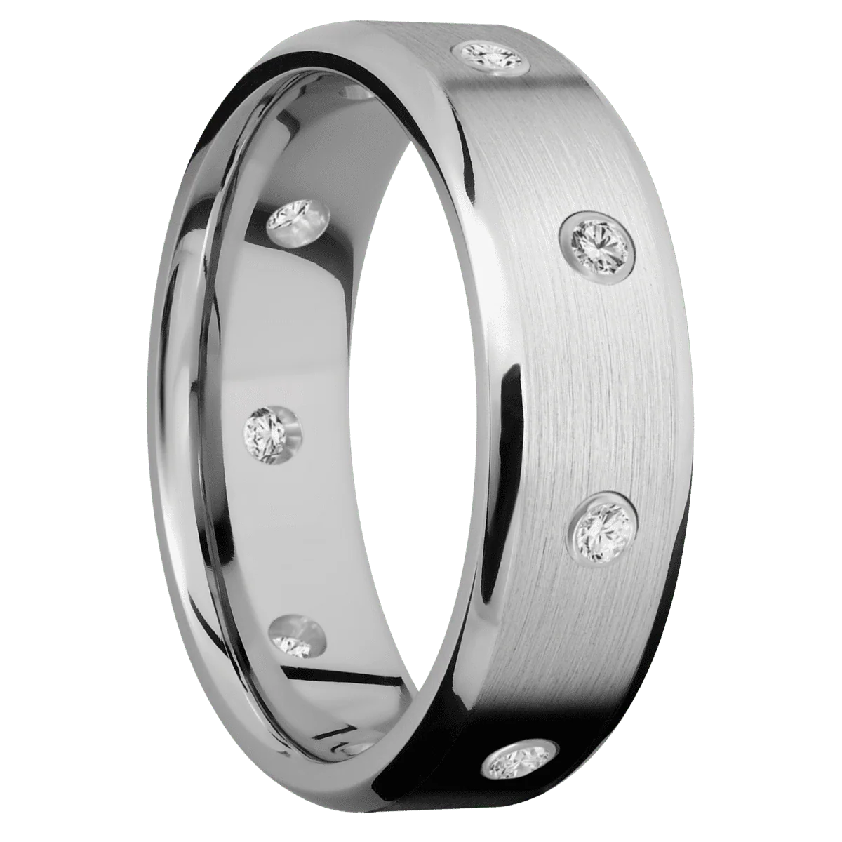 14K White Gold + Satin , Polish Finish