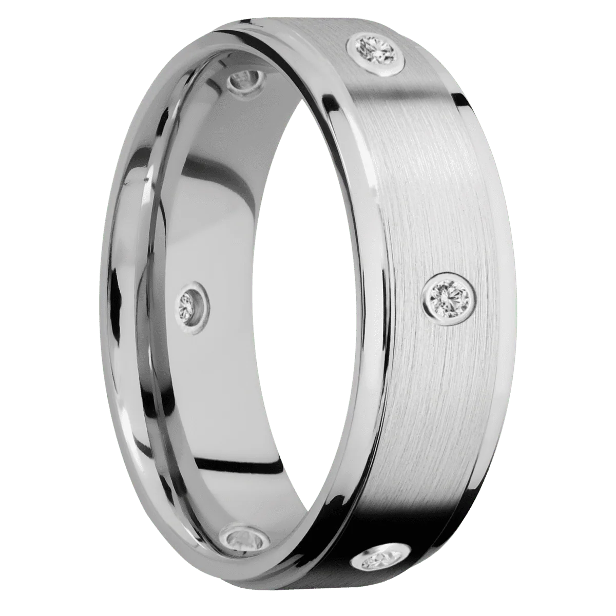 14K White Gold + Satin , Polish Finish