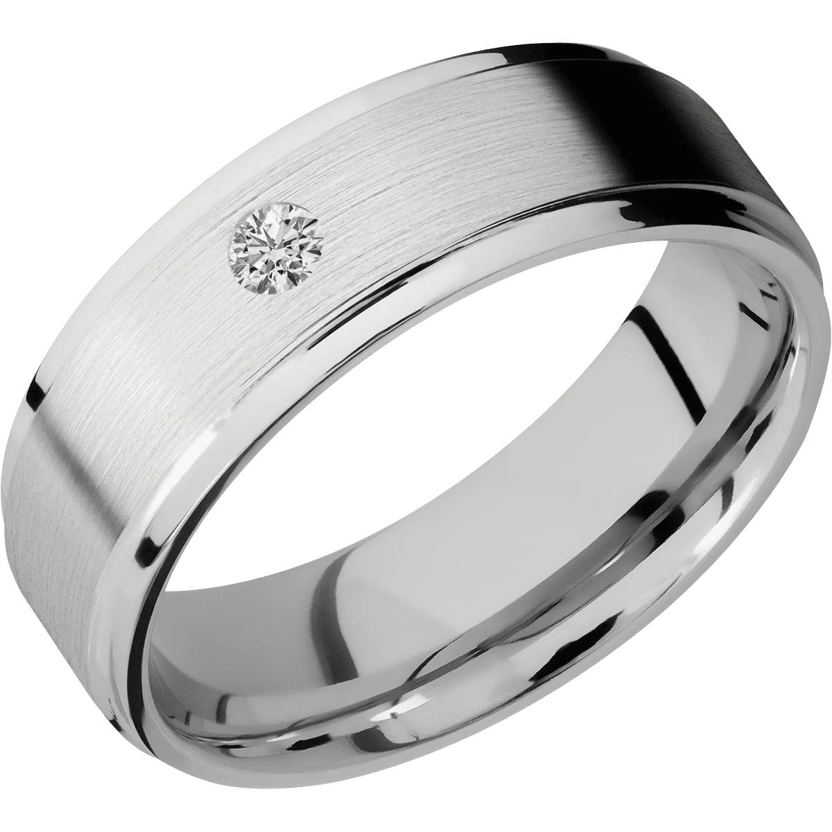 14K White Gold + Satin , Polish Finish - Image 2