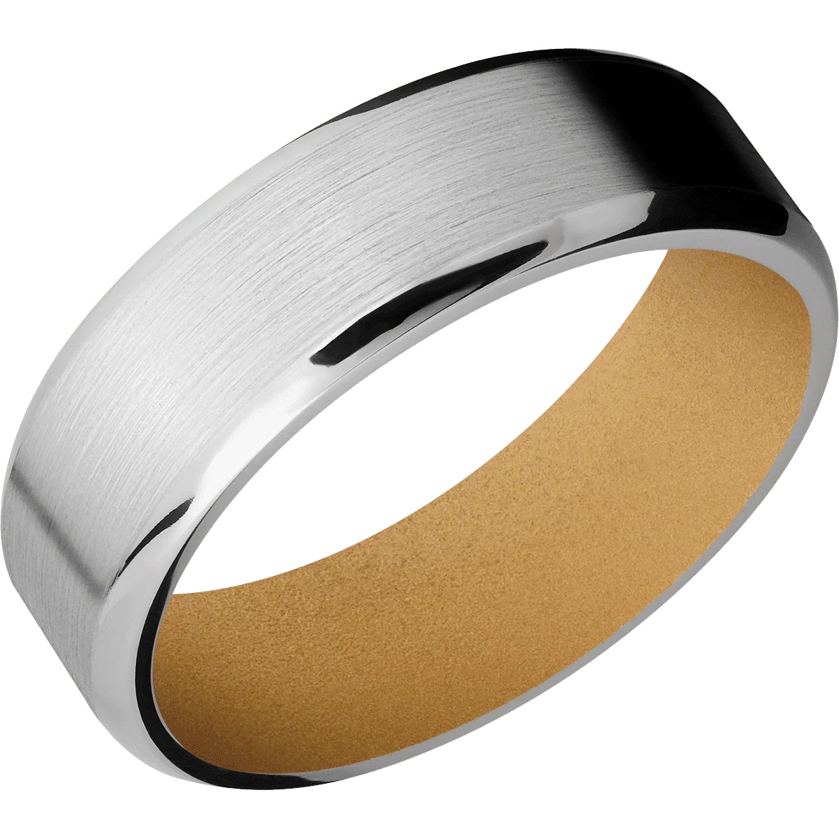 14K White Gold + Satin , Polish Finish + Gold - Image 2