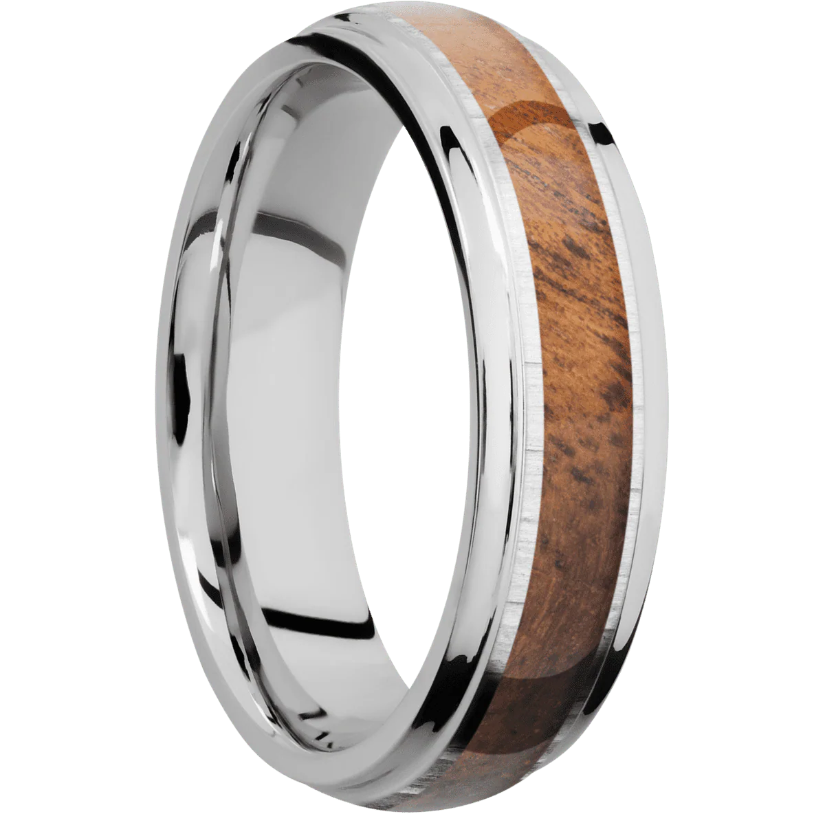14K White Gold + Treebark1 , Polish Finish