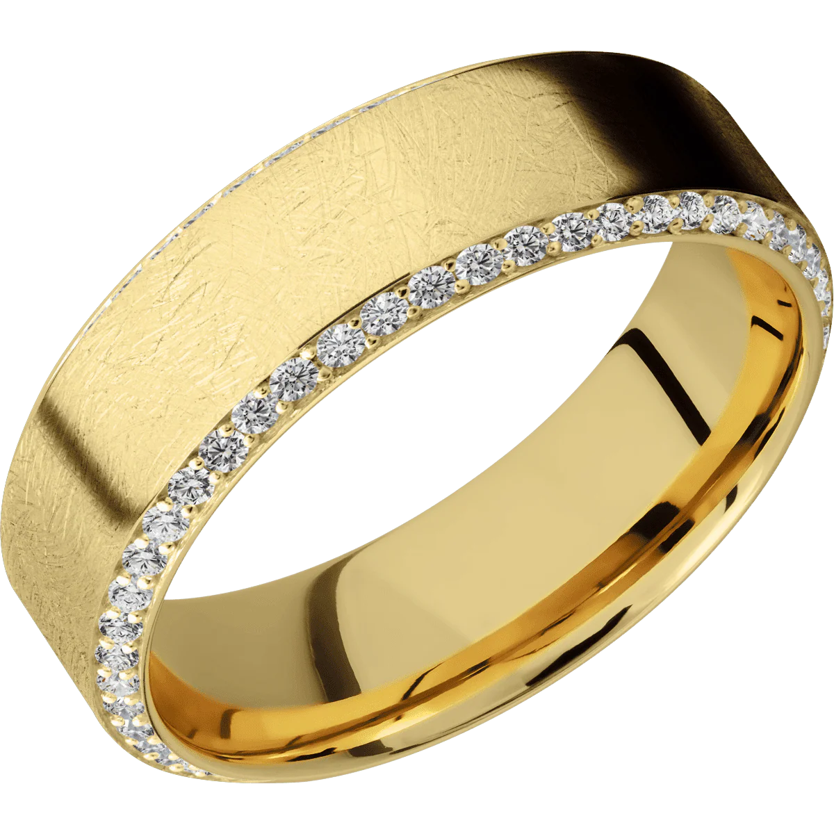 14K Yellow Gold + Distressed , Polish Finish - Image 2