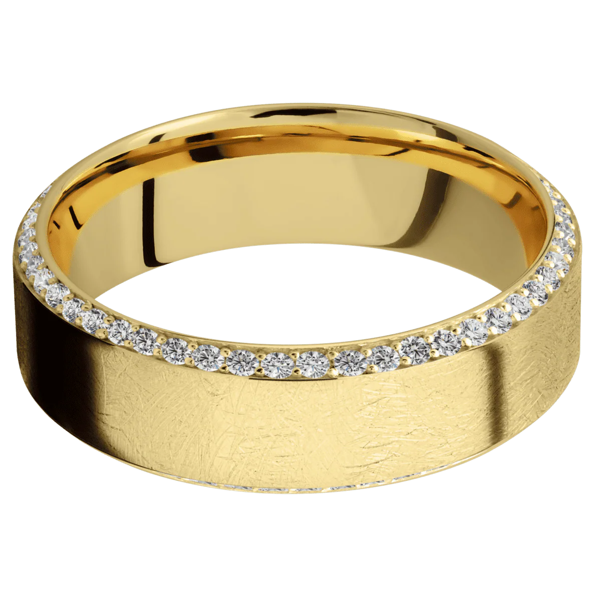 14K Yellow Gold + Distressed , Polish Finish - Image 3