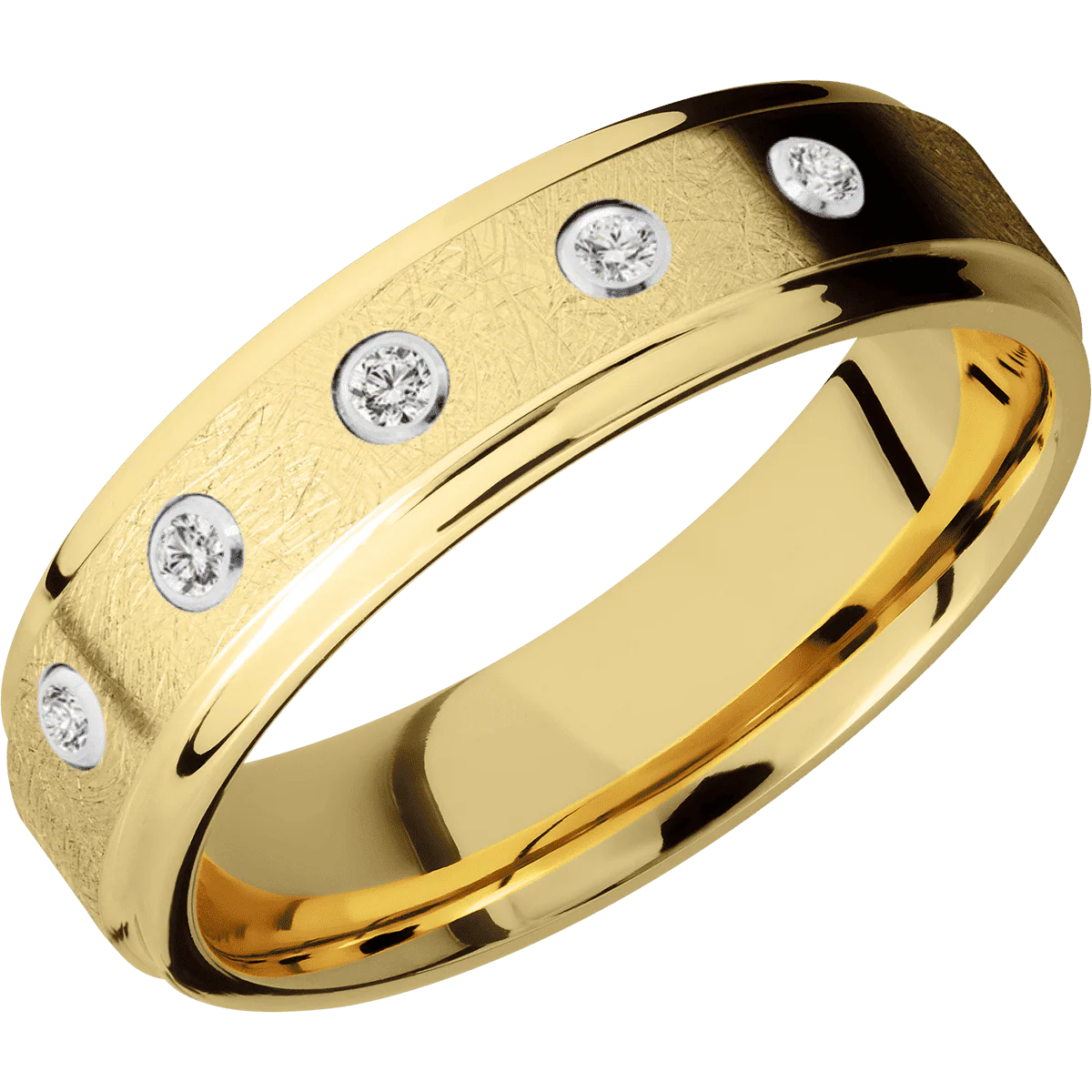 14K Yellow Gold + Distressed , Polish Finish - Image 2