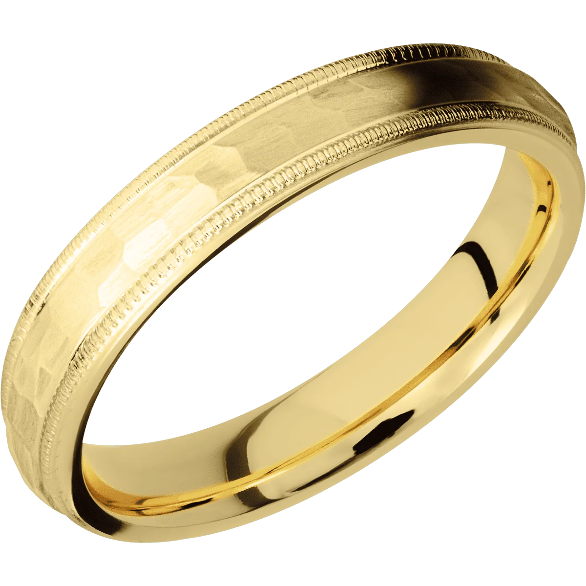 14K Yellow Gold + Hammer Finish - Image 2