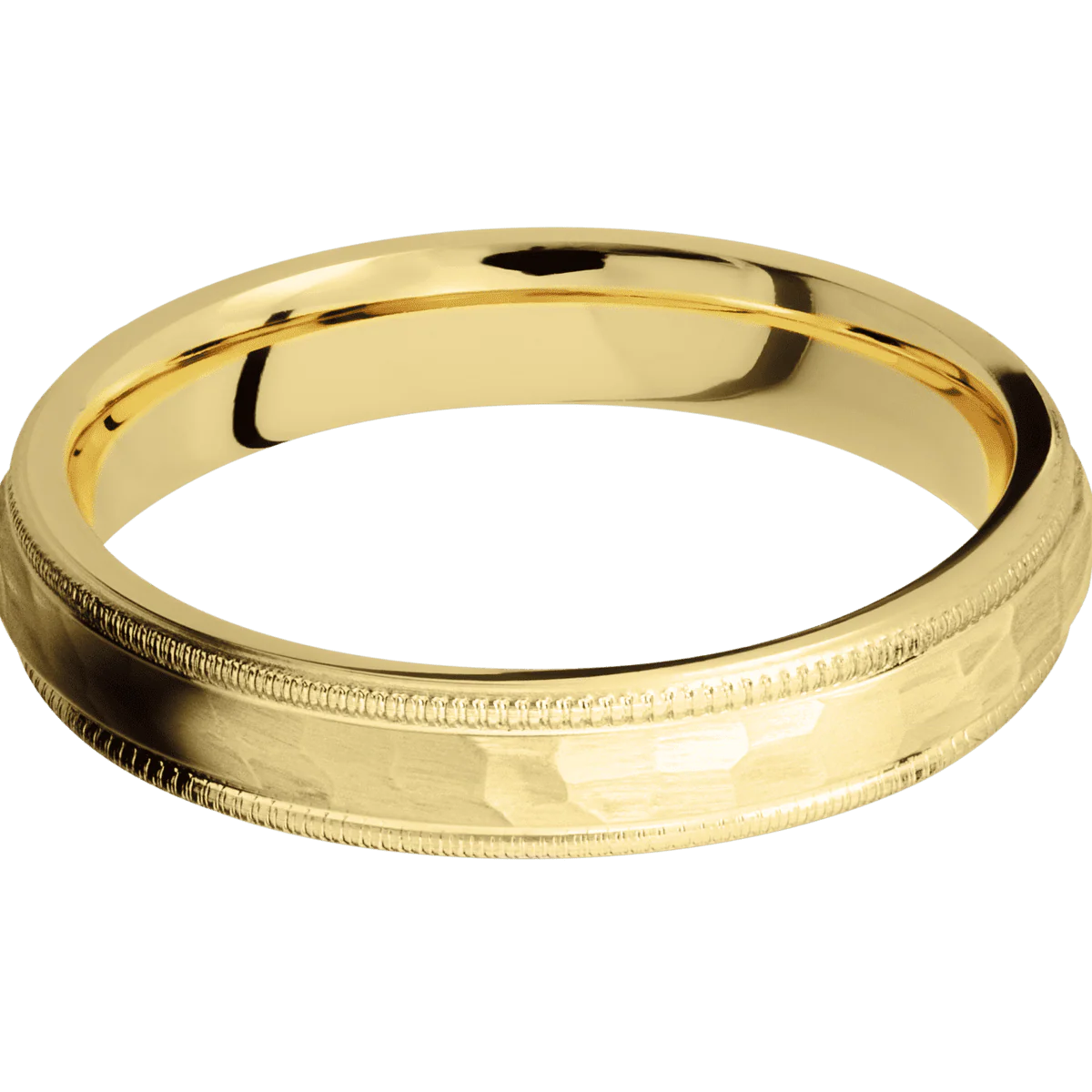 14K Yellow Gold + Hammer Finish - Image 3