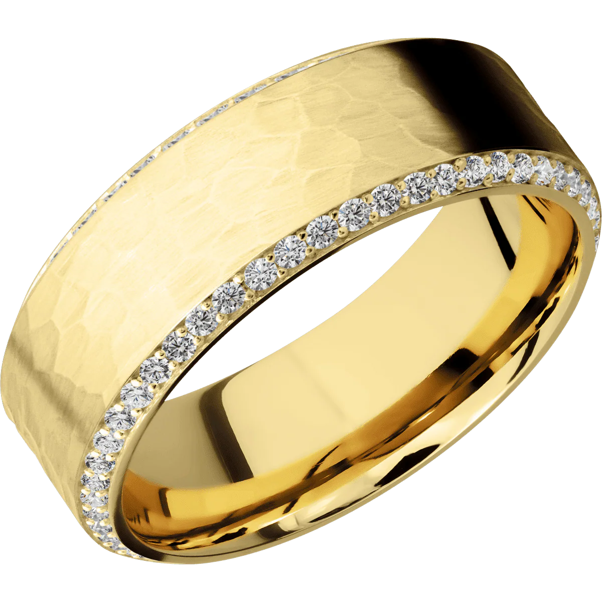14K Yellow Gold + Hammer , Polish Finish - Image 2
