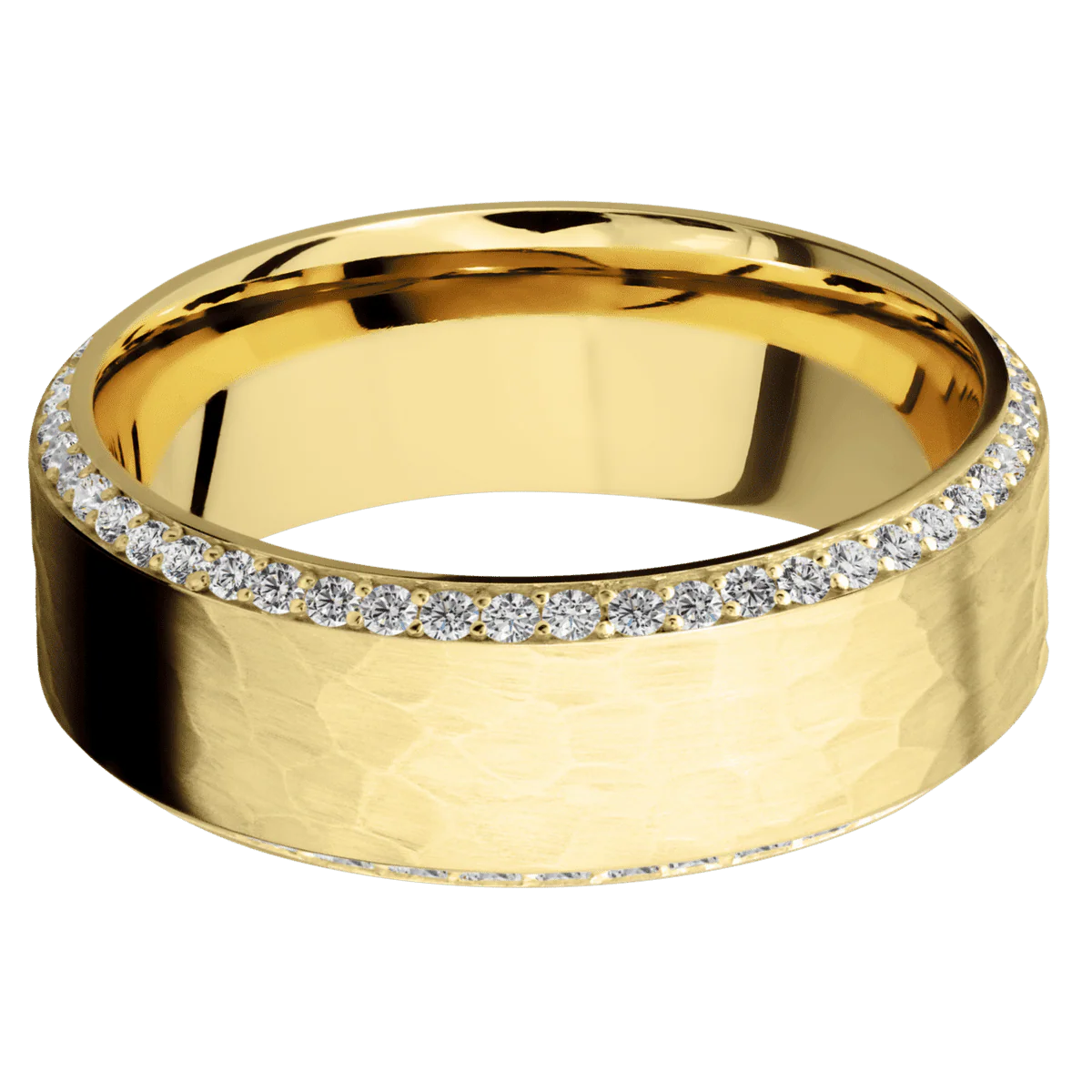 14K Yellow Gold + Hammer , Polish Finish - Image 3
