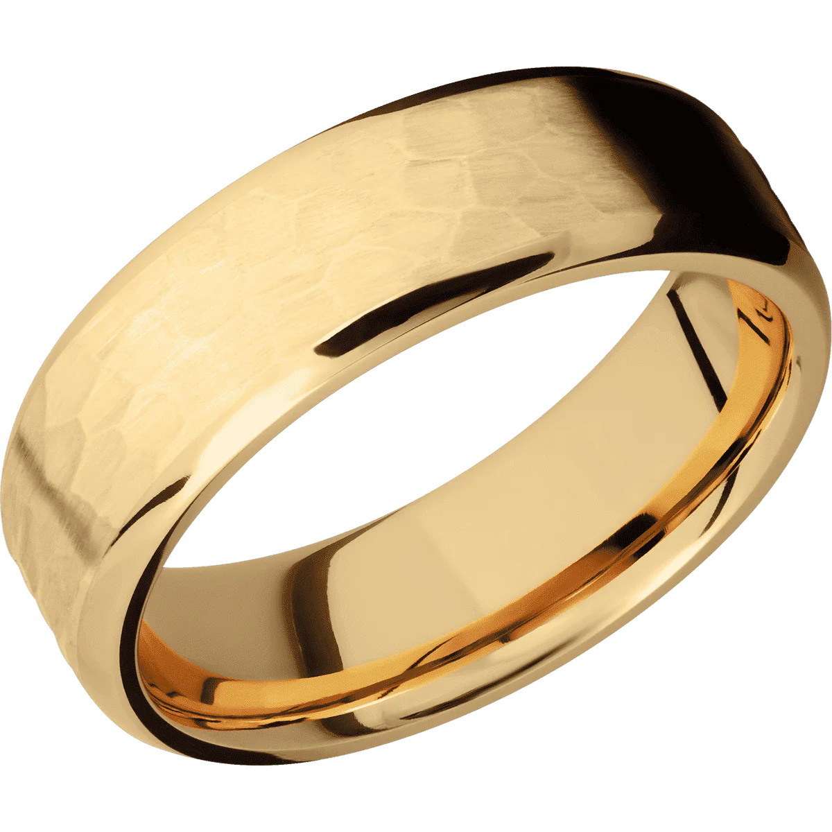 14K Yellow Gold + Hammer , Polish Finish - Image 2