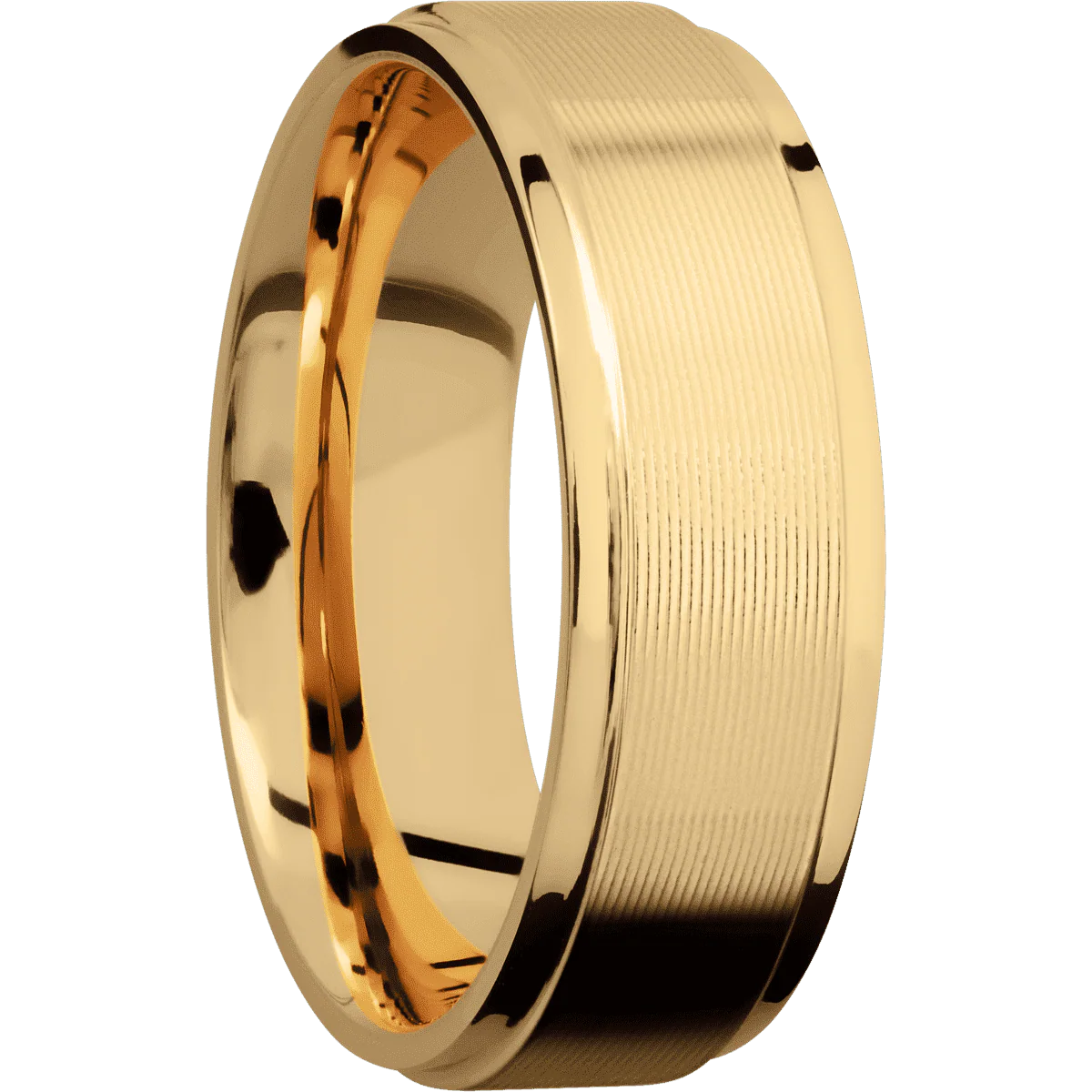 14K Yellow Gold + Machine , Polish Finish