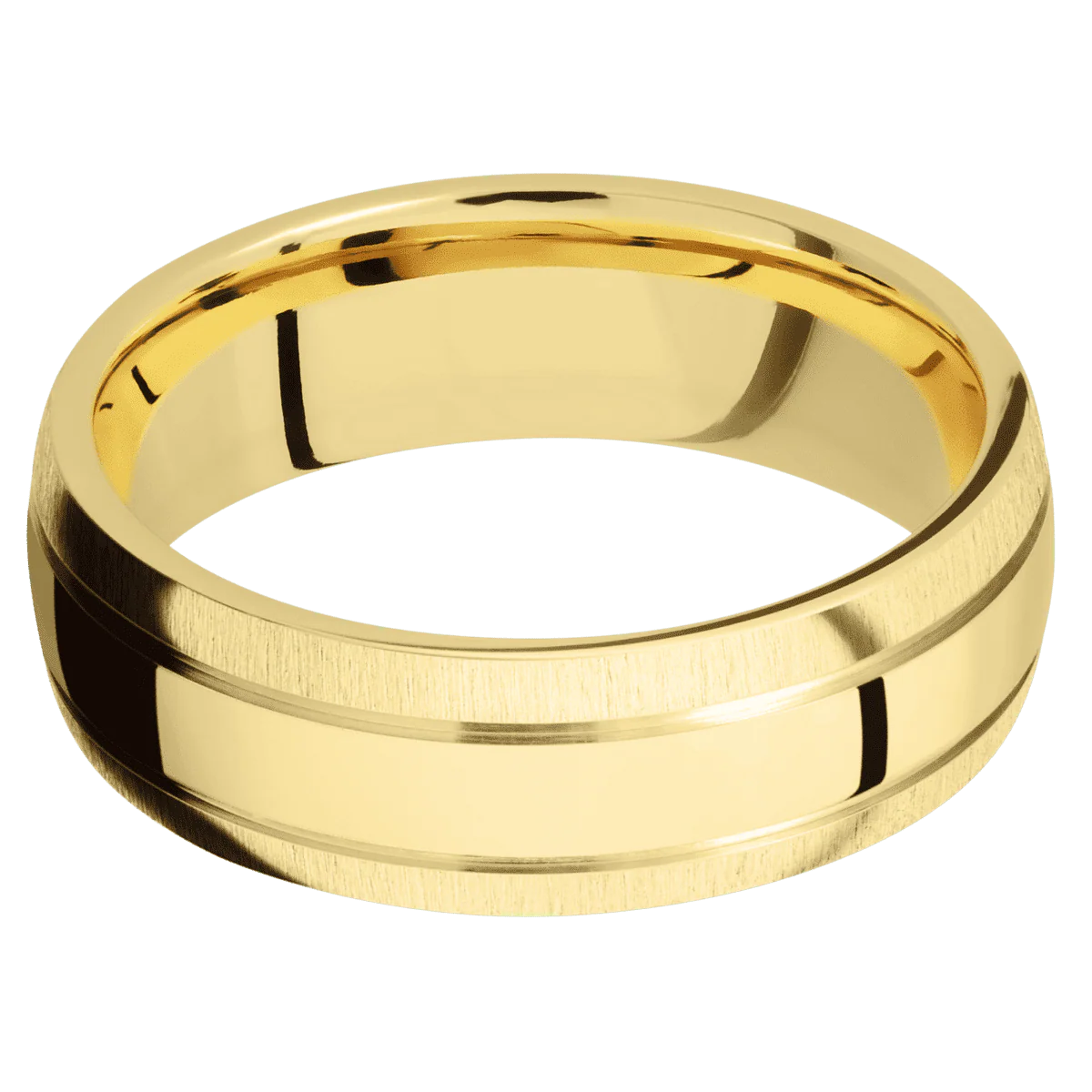 14K Yellow Gold + Polish , Crosssatin Finish - Image 3