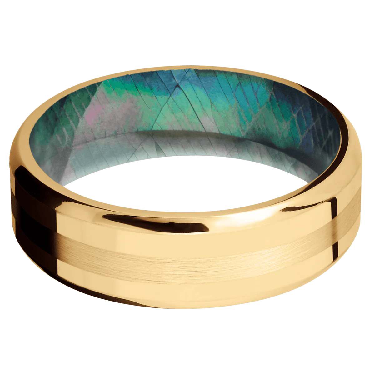 14K Yellow Gold + Polish , Polish Finish + Black Mother of Pearl - Image 3