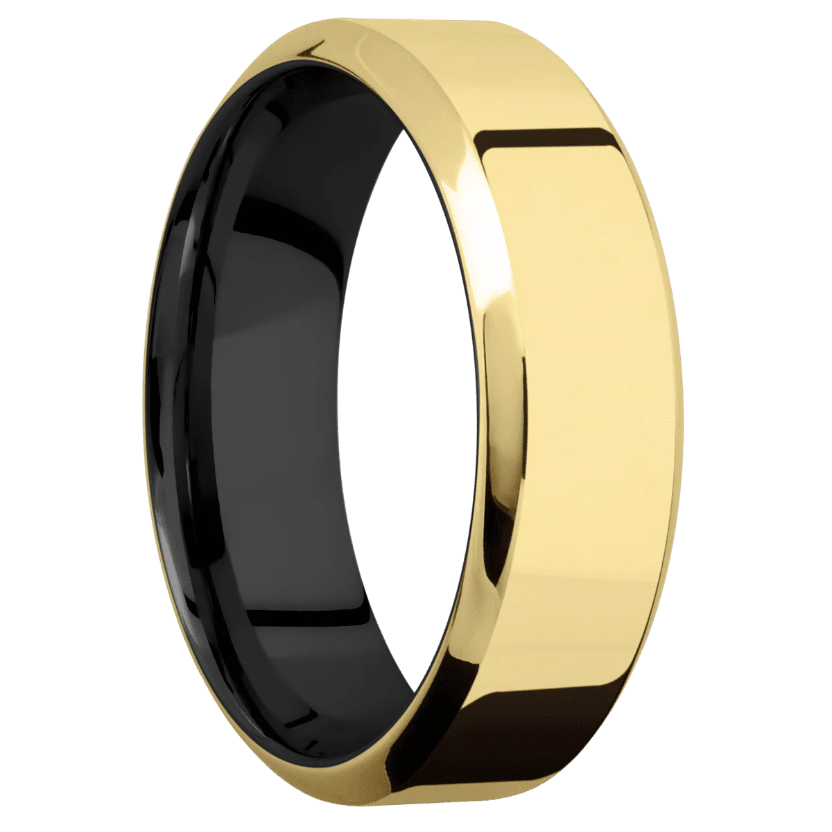 14K Yellow Gold + Polish , Polish Finish + Zirconium