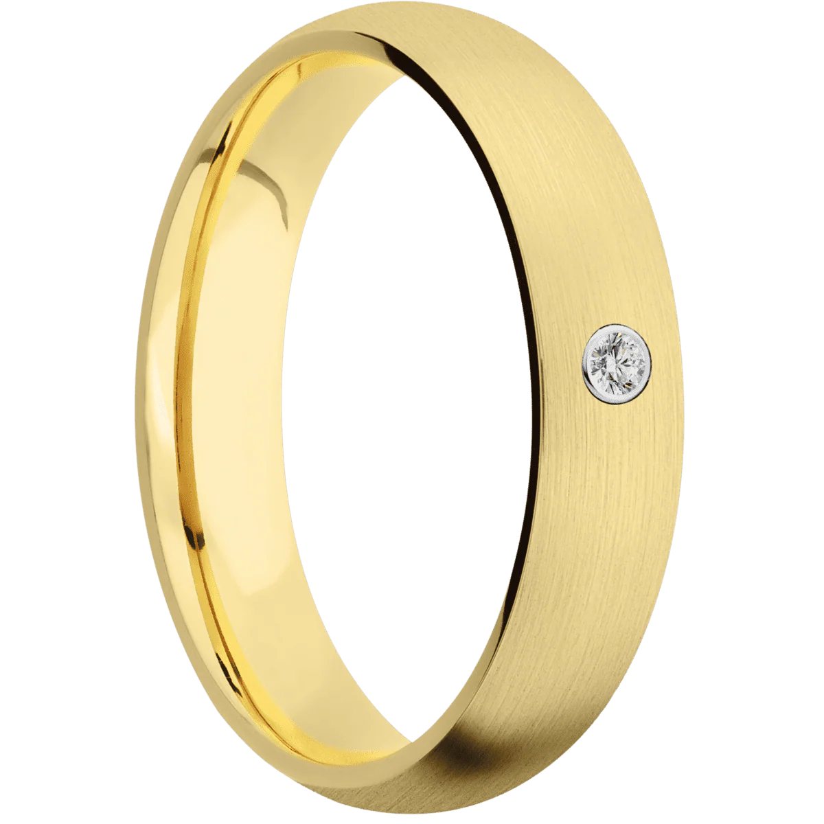 14K Yellow Gold + Satin Finish