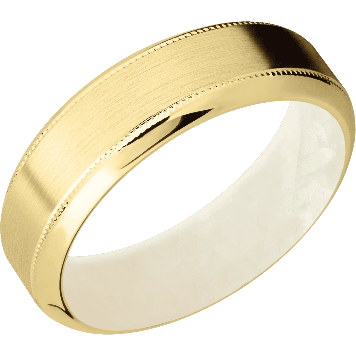 14K Yellow Gold + Satin , Polish Finish + Freshwater Mother of Pearl - Image 2