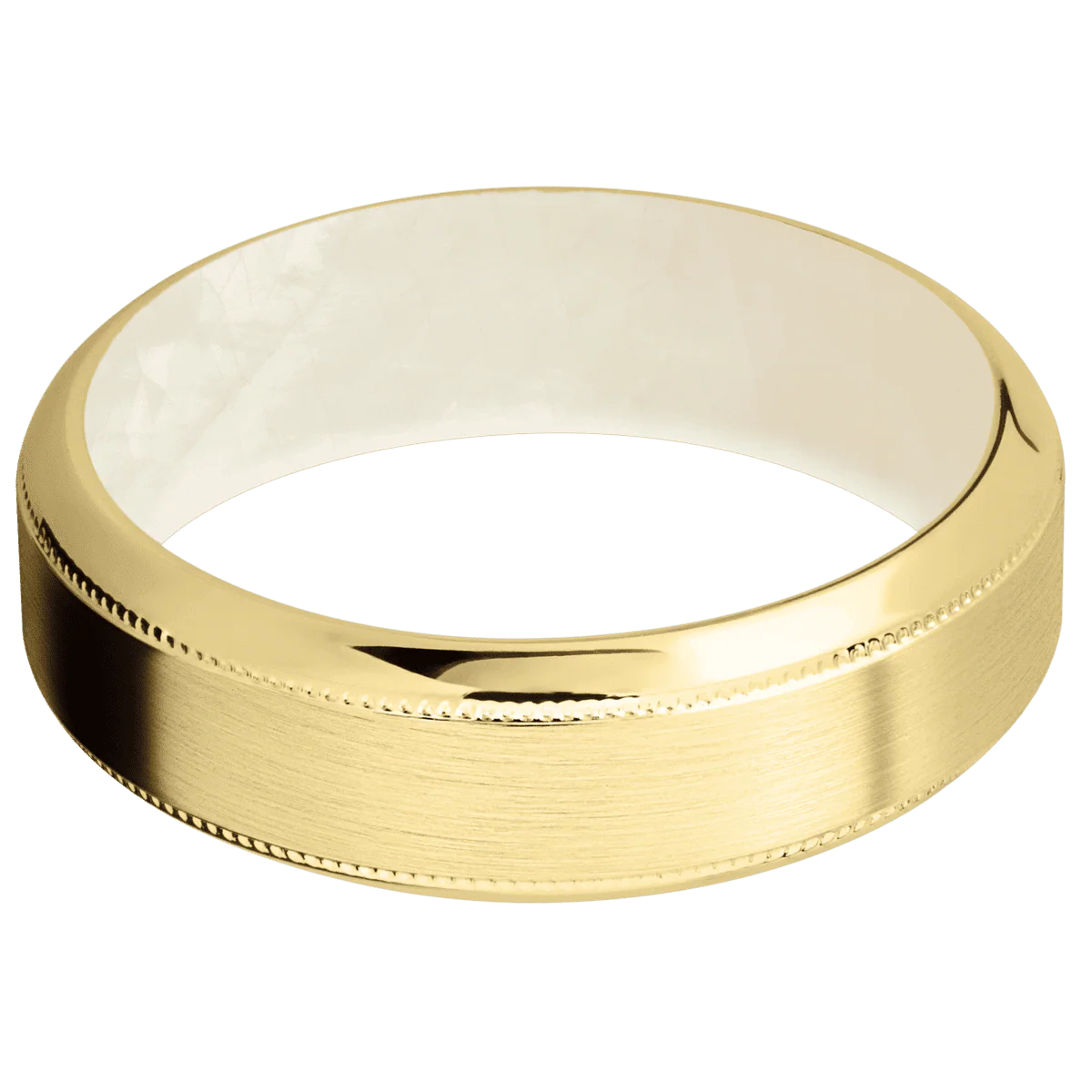 14K Yellow Gold + Satin , Polish Finish + Freshwater Mother of Pearl - Image 3