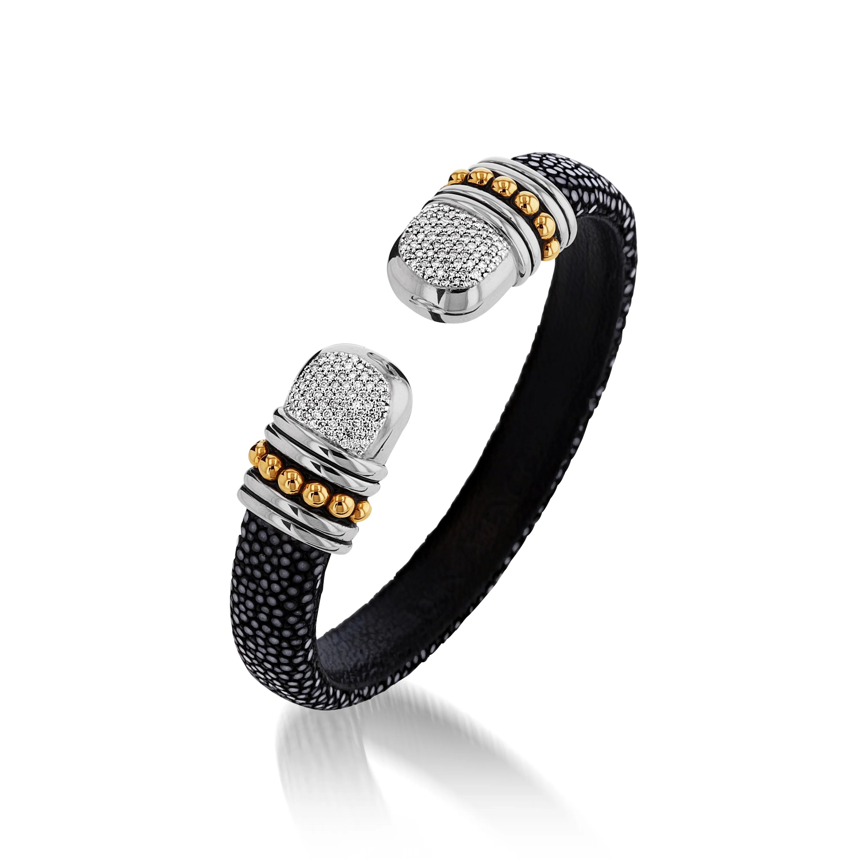Apollo Shagreen Cuff with Pave Diamonds - Image 10