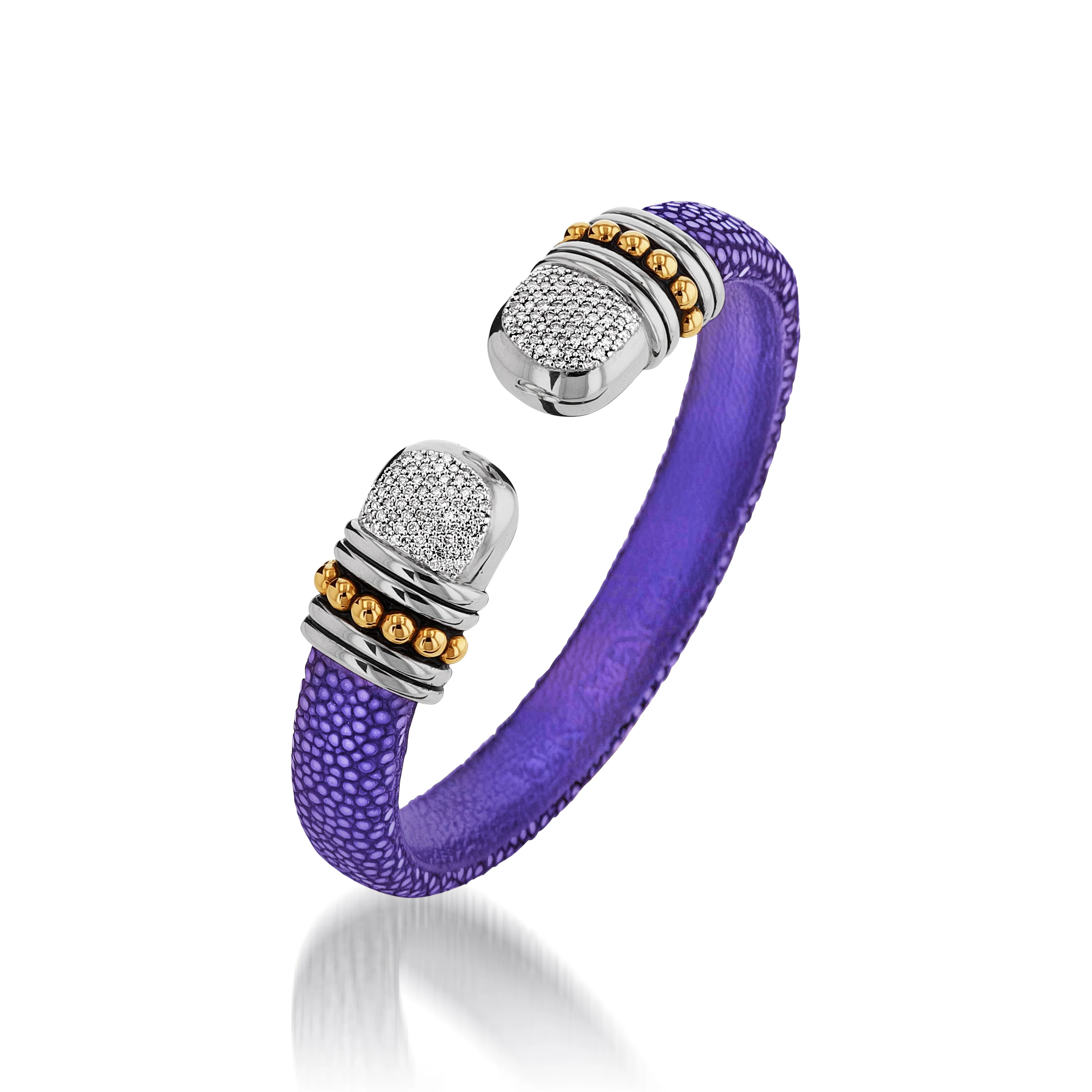 Apollo Shagreen Cuff with Pave Diamonds - Image 17