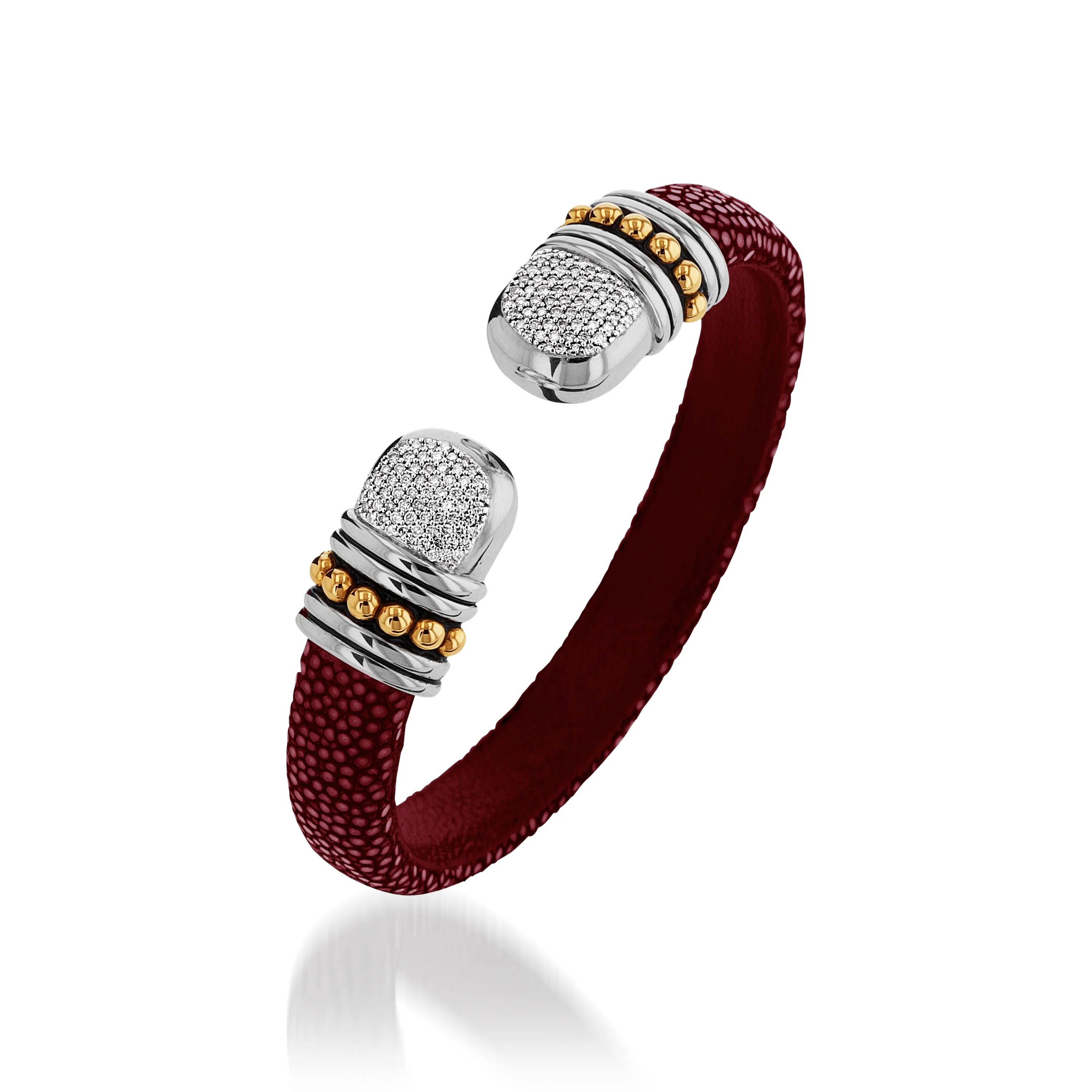 Apollo Shagreen Cuff with Pave Diamonds - Image 4