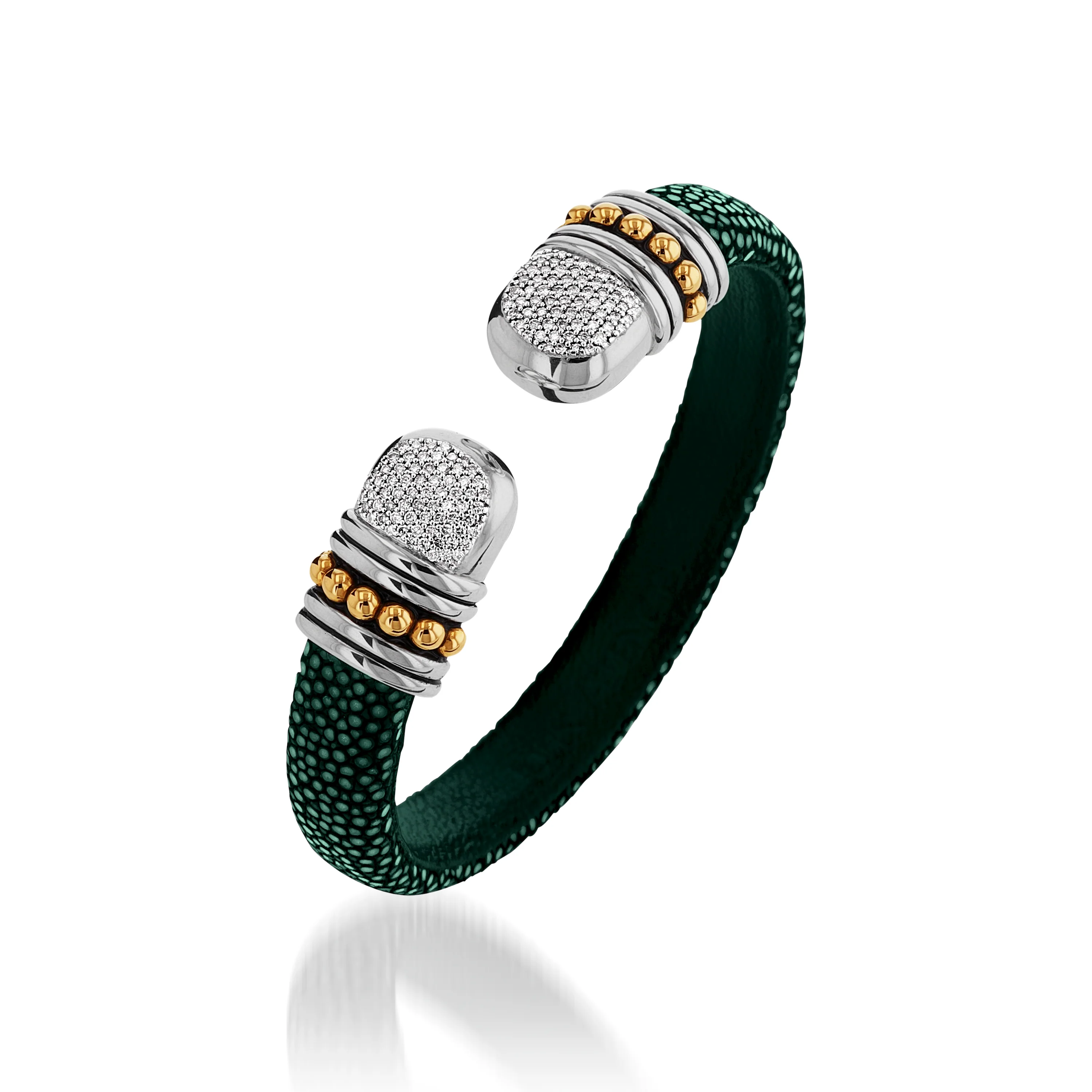 Apollo Shagreen Cuff with Pave Diamonds - Image 6