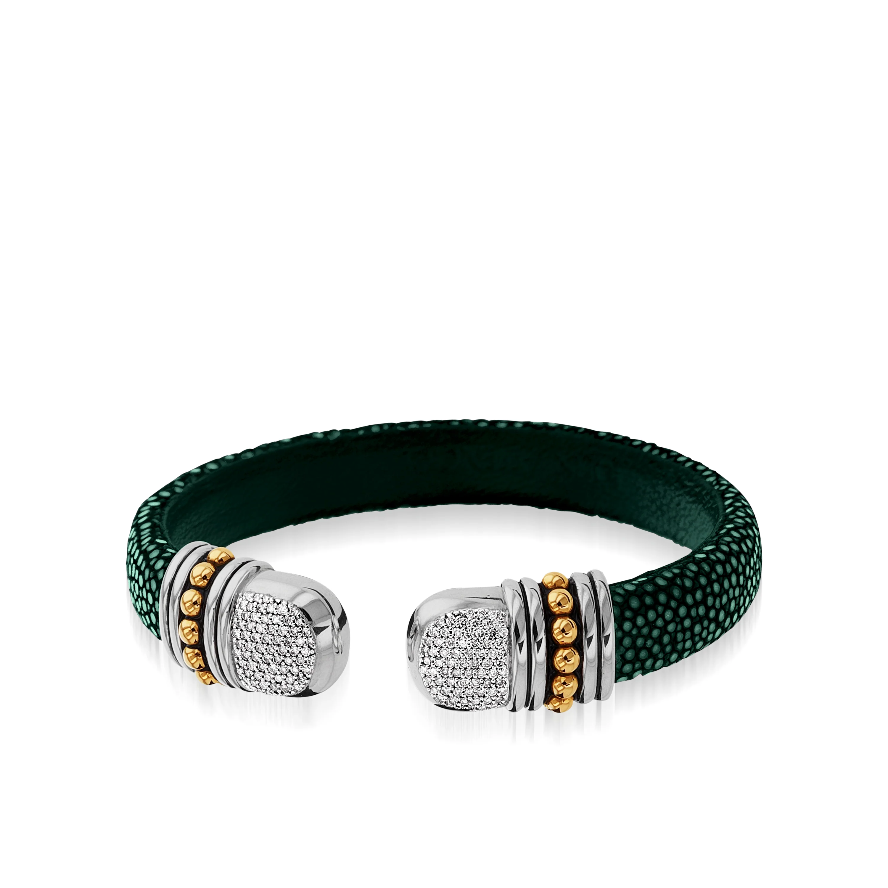 Apollo Shagreen Cuff with Pave Diamonds - Image 7