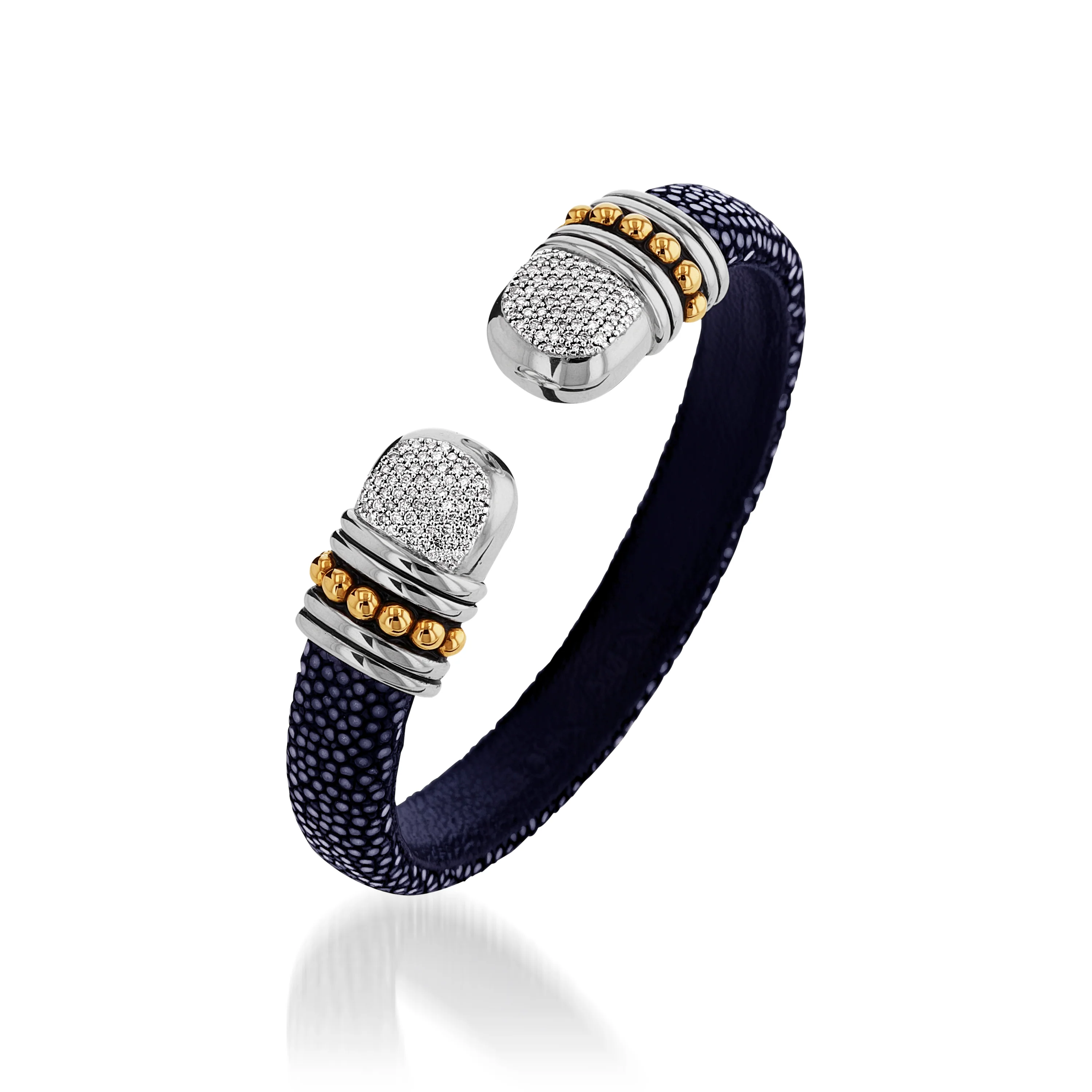 Apollo Shagreen Cuff with Pave Diamonds - Image 8