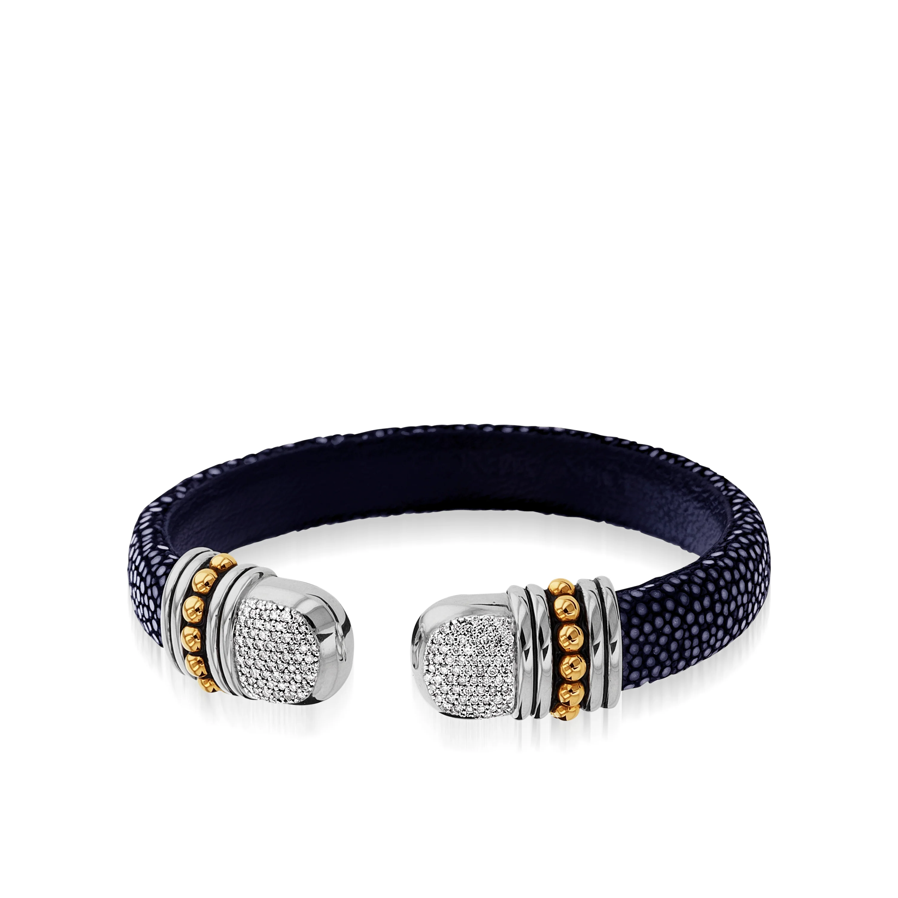 Apollo Shagreen Cuff with Pave Diamonds - Image 9