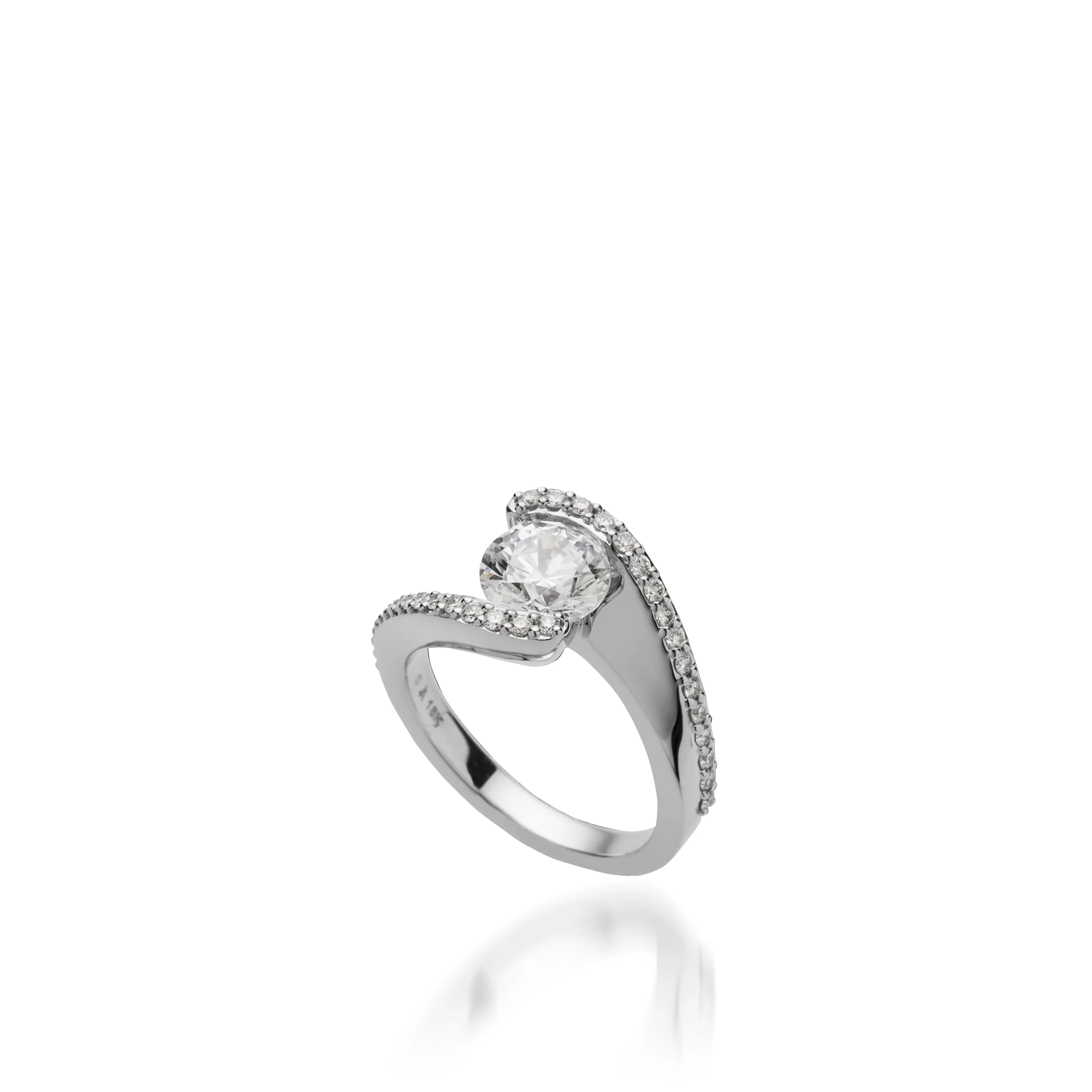 Aquarius White Gold Engagement Ring - Image 3