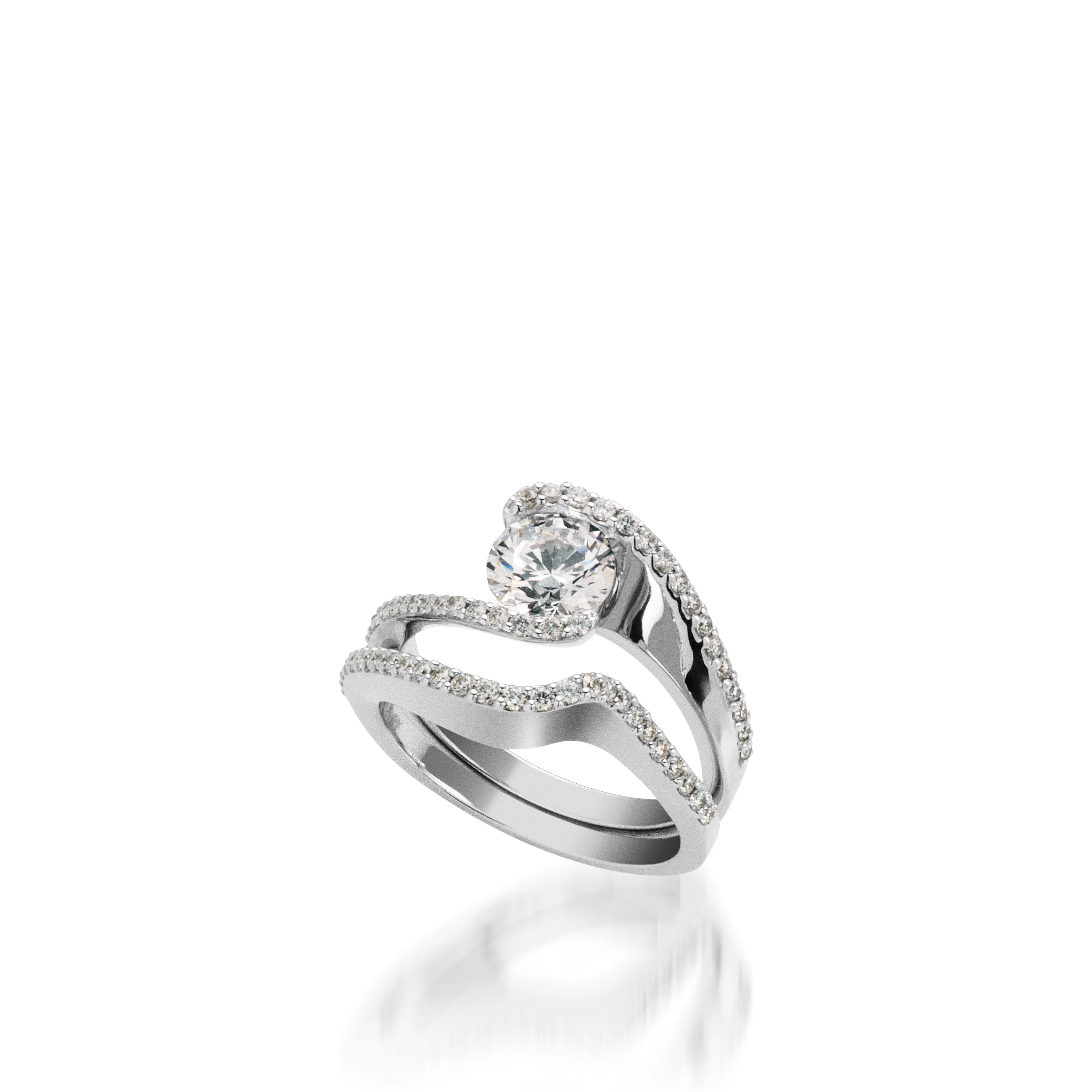 Aquarius White Gold Engagement Ring - Image 4