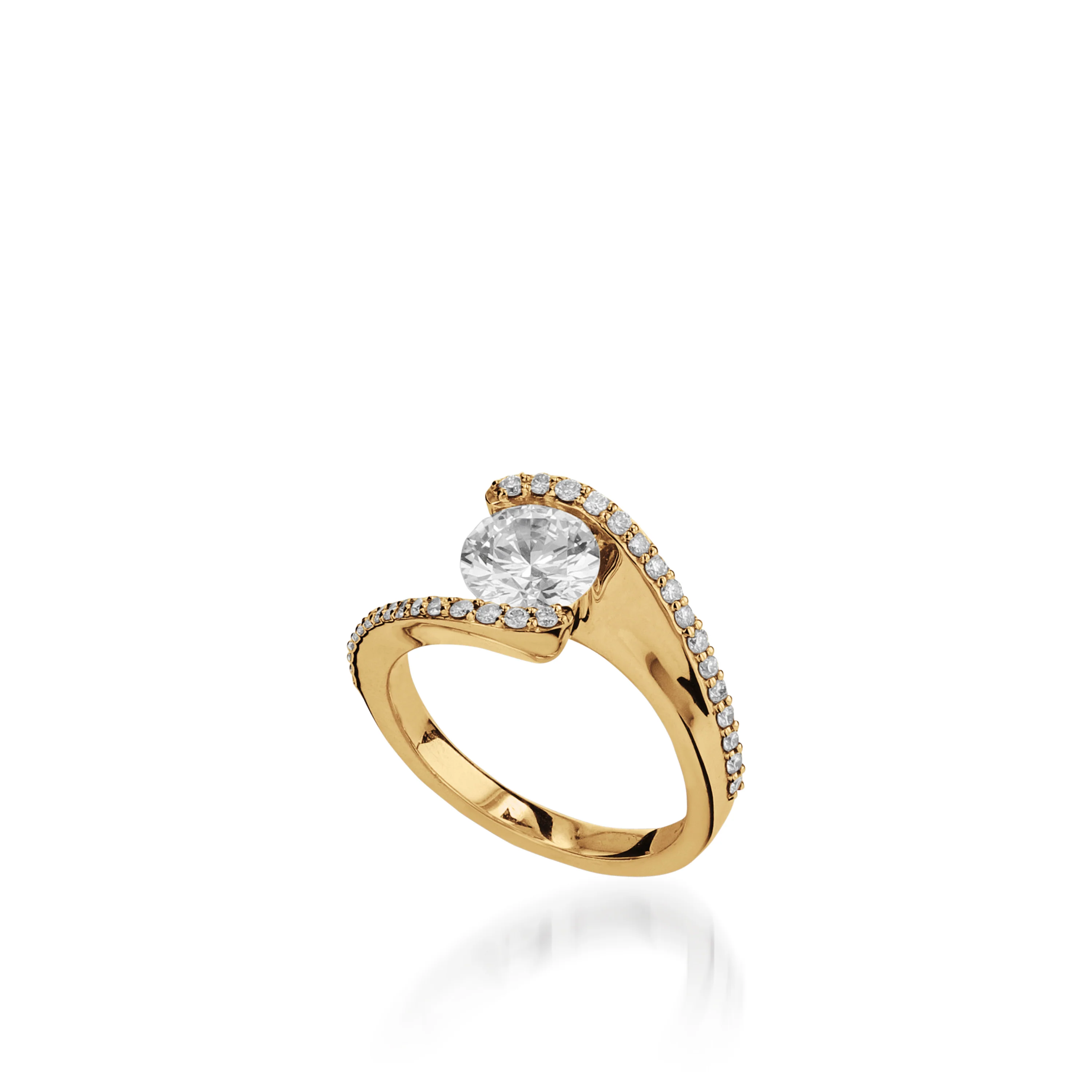 Aquarius White Gold Engagement Ring - Image 6