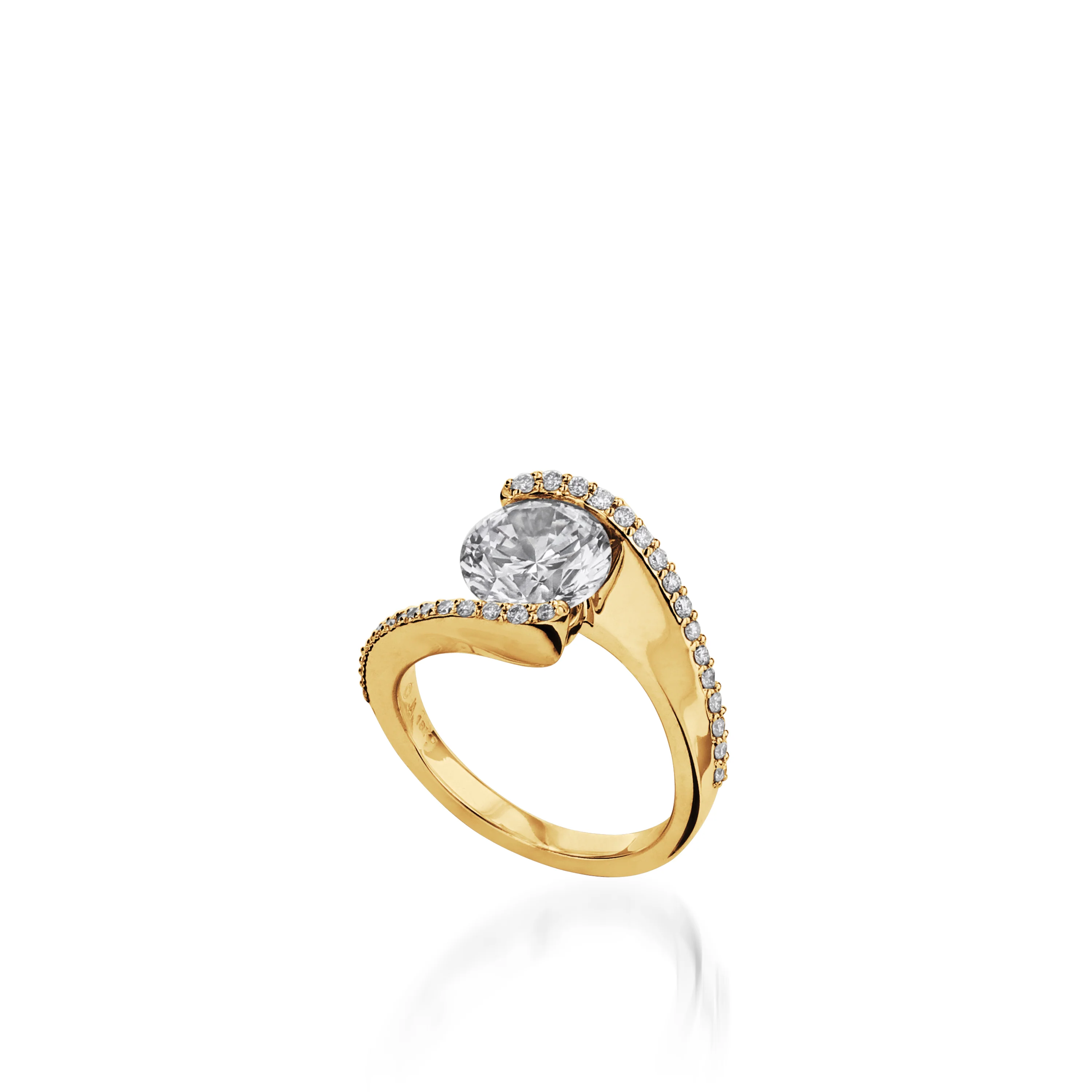 Aquarius Yellow Gold Engagement Ring