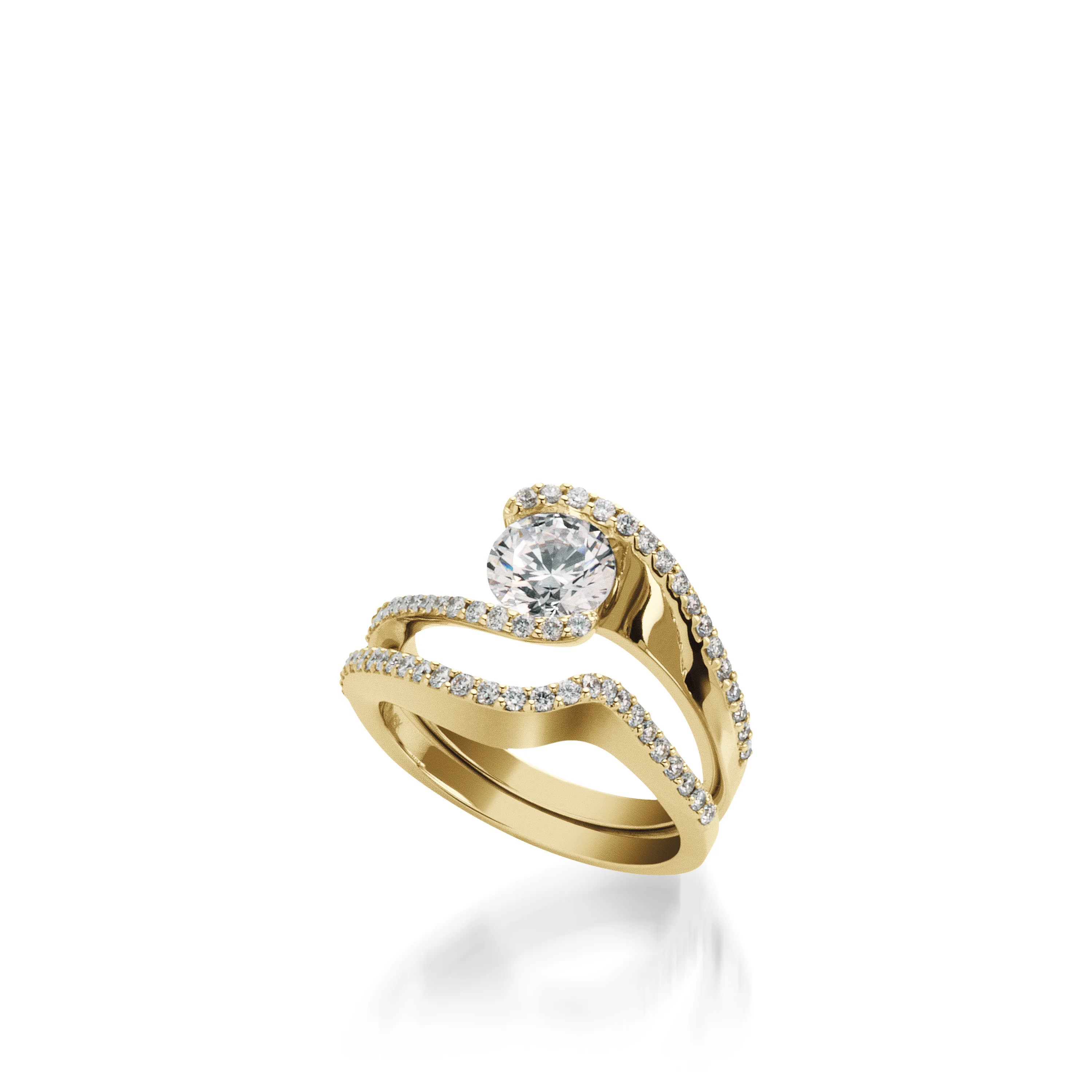Aquarius Yellow Gold Engagement Ring - Image 5